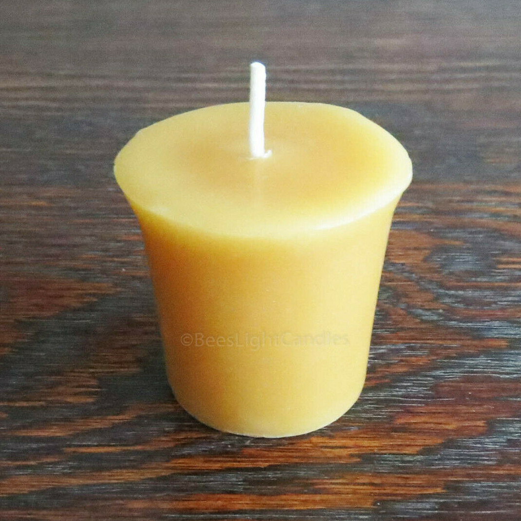 🐝 100% Beeswax Votives Candles / USA Emergency Honey Scent Long Burning BULK 🐝