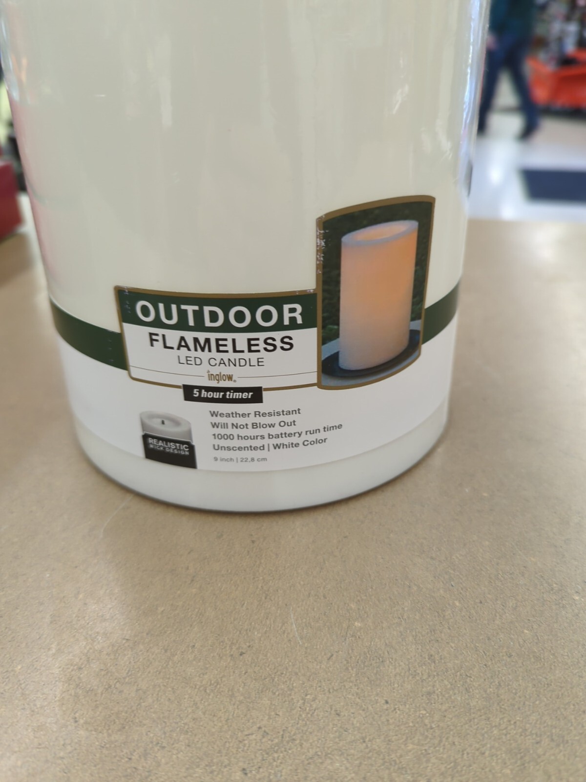 OUTDOOR FLAMELESS LED CANDLE – 6″ WIDE X 9″ TALL – WEATHER RESISTANT CGT12629WH