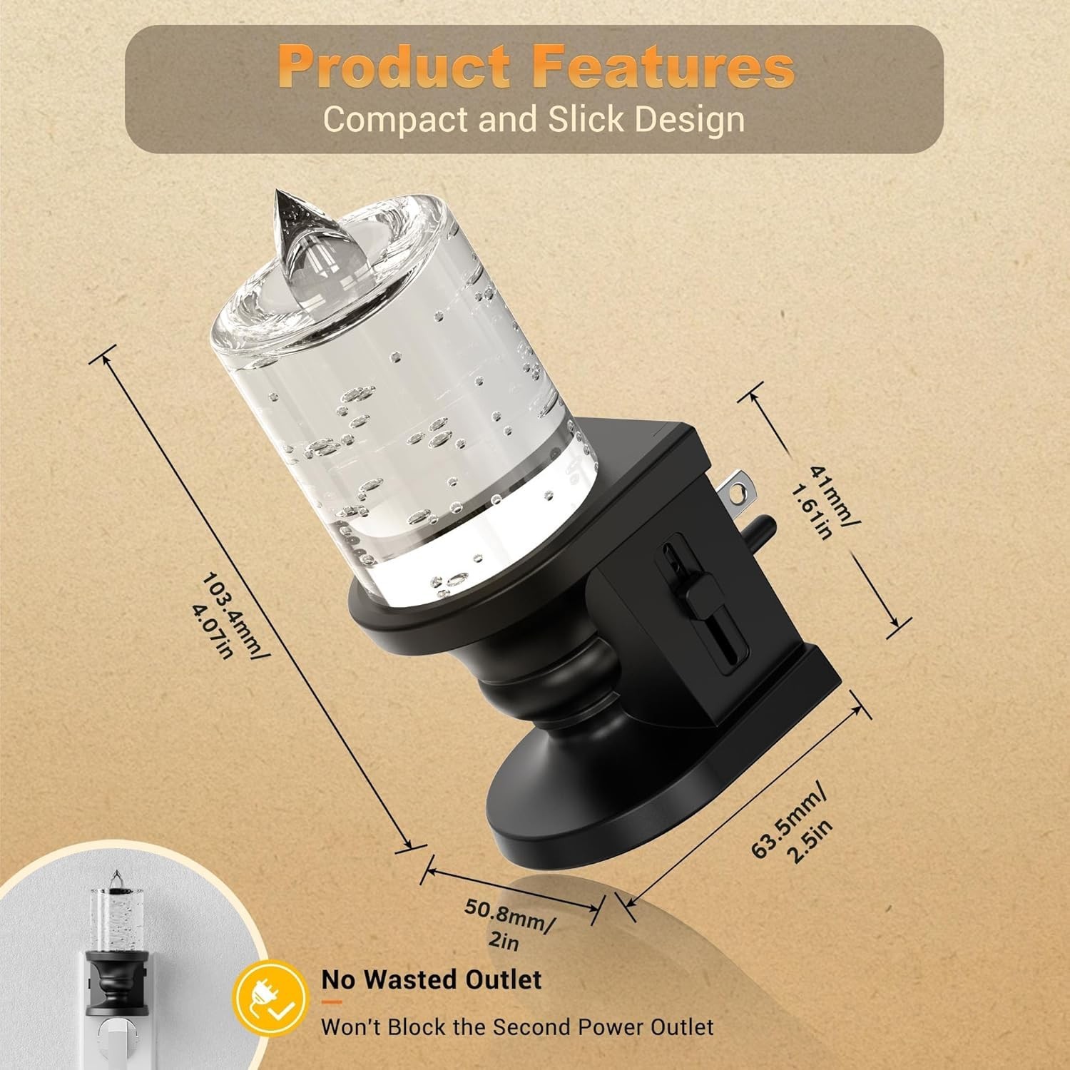 Flameless Candle Night Light Dimmable Nightlight Plug in Wall LED Candle Ligh…