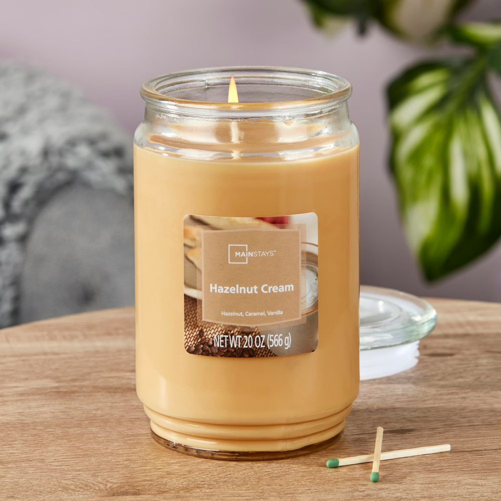 Mainstays Single-Wick scented Glass Jar candle Hazelnut Cream 20oz…