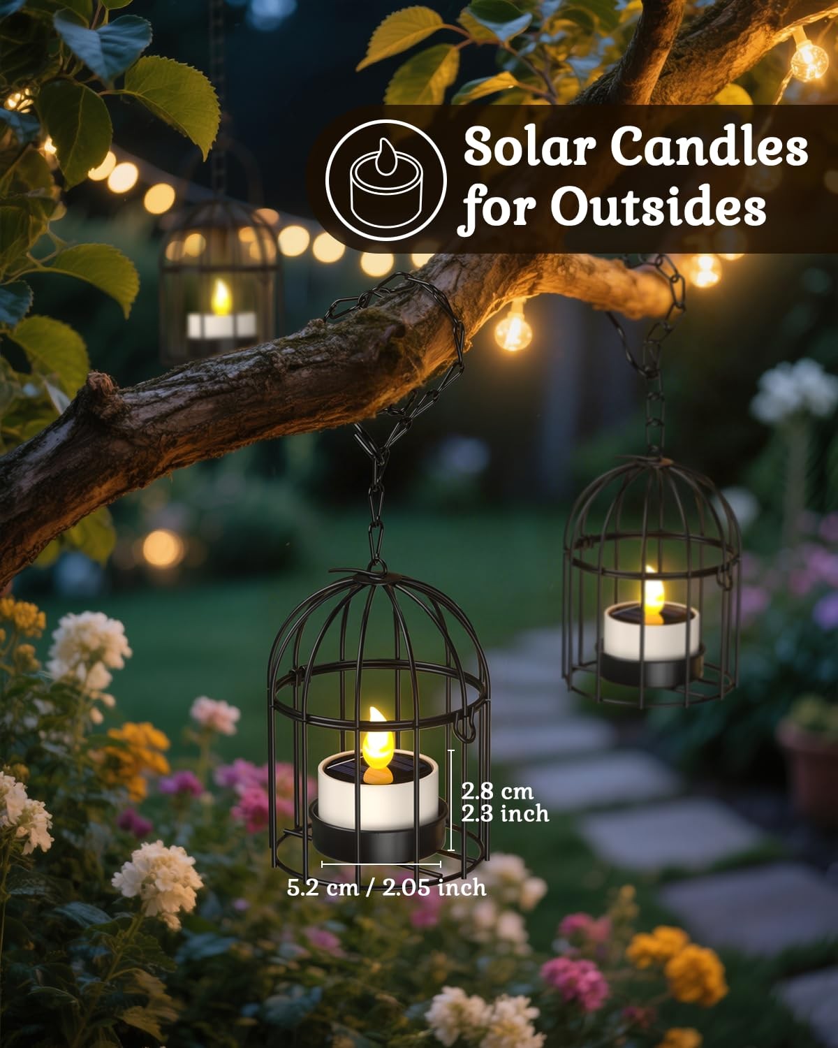 SoulBay 6pcs Solar Power Tea Lights Outdoor Candle Flameless Flicker IP65 Wat…