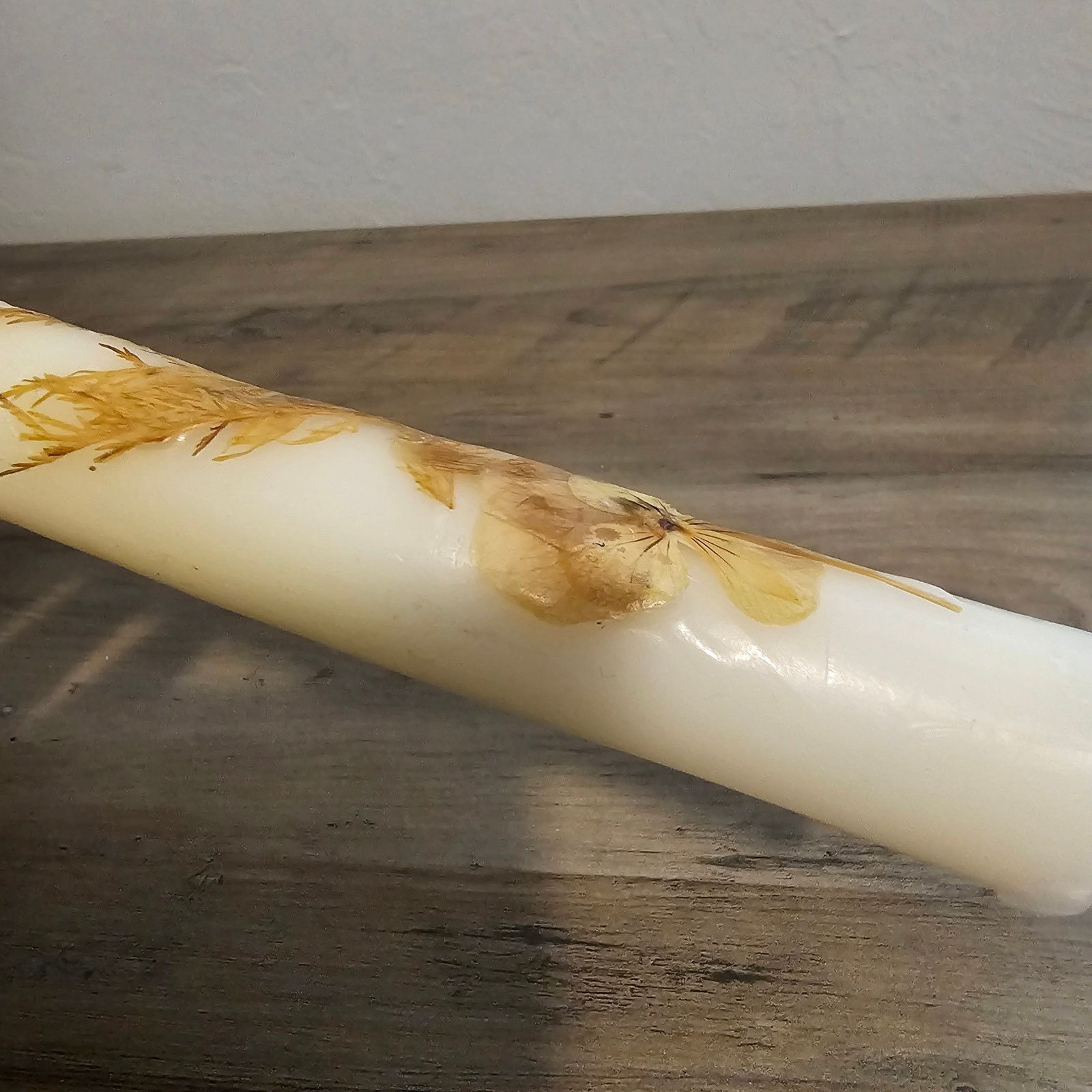 Vintage Homestead Gardens Alaska Pressed Flower Botanical Wax Taper Candles Set
