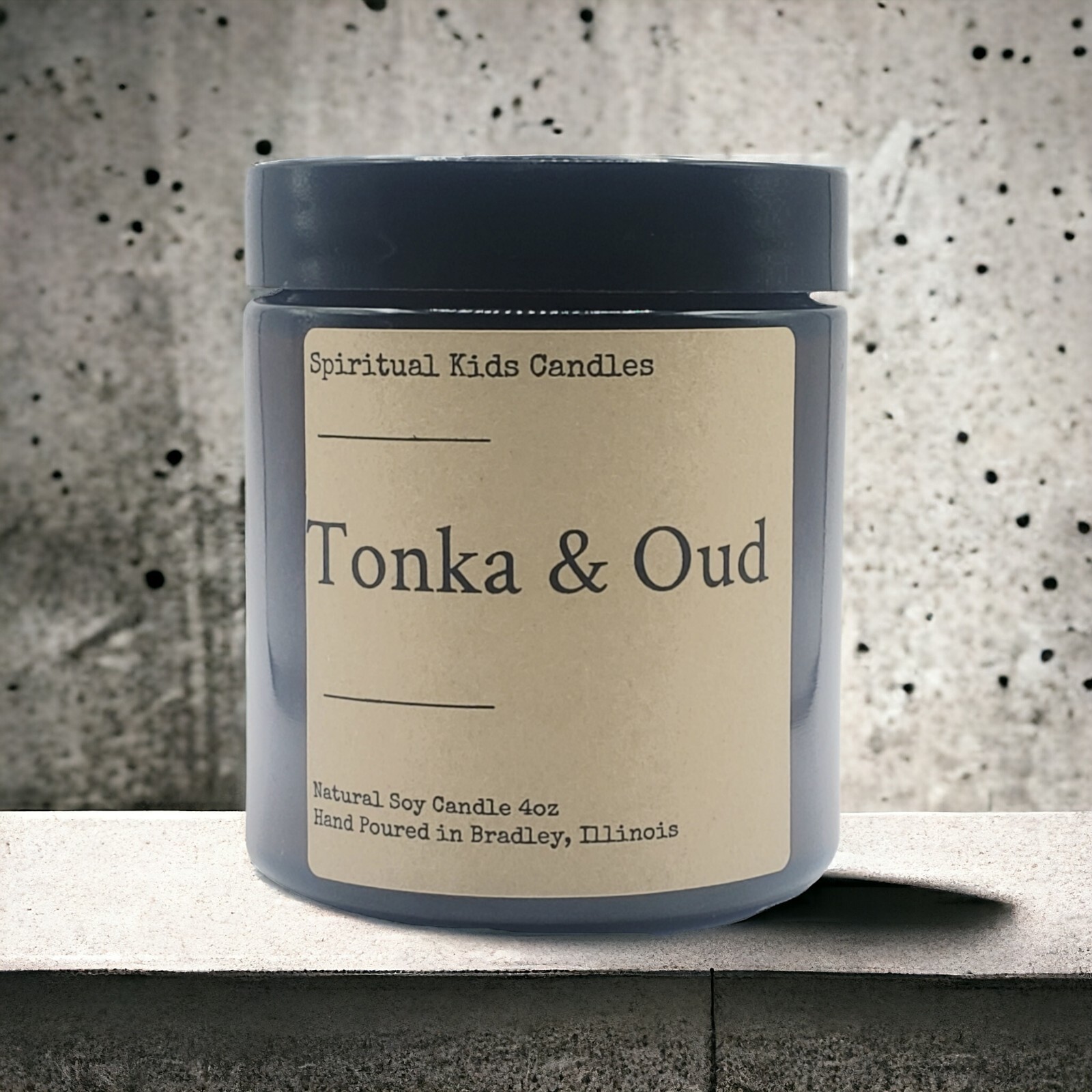 Tonka & Oud Soy Candle 4oz 20-25 Hours Handmade Poured with All Natural Soy Wax