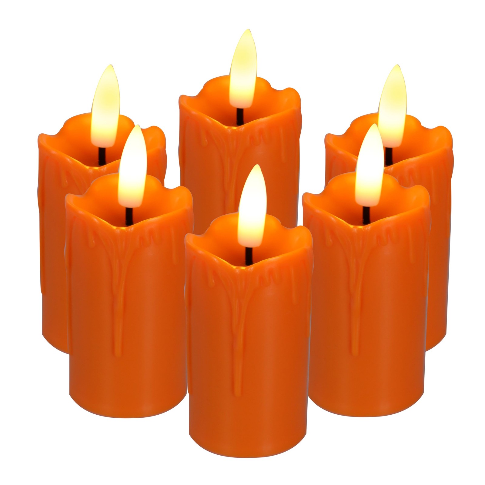 Battery Operated Flameless Votives with Auto Daily Cycle Timer Long Lasting R…