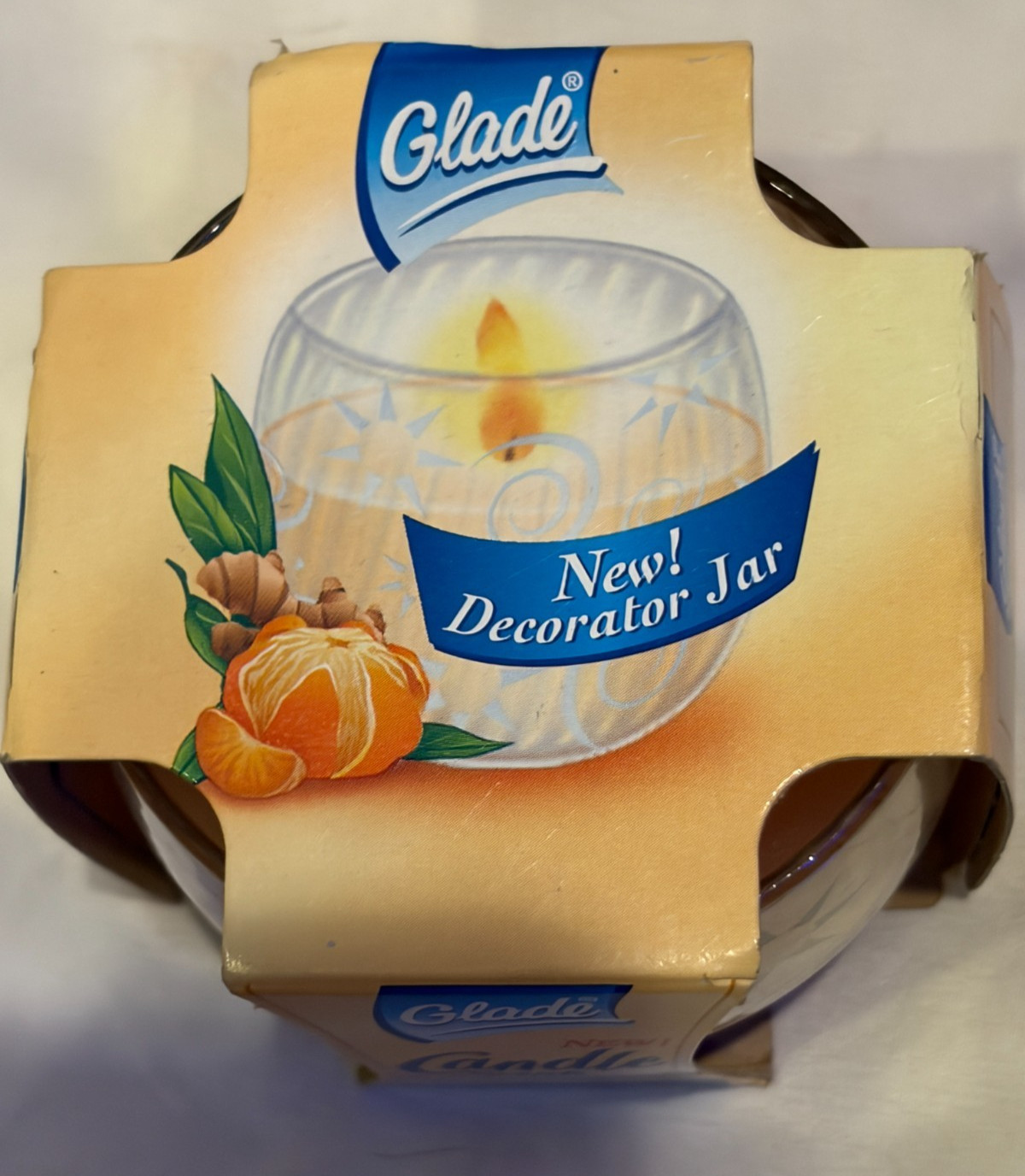 Vintage NEW 2001 Glade Candle Scents Tangerine Ginger Small Jar Candle 4 oz.