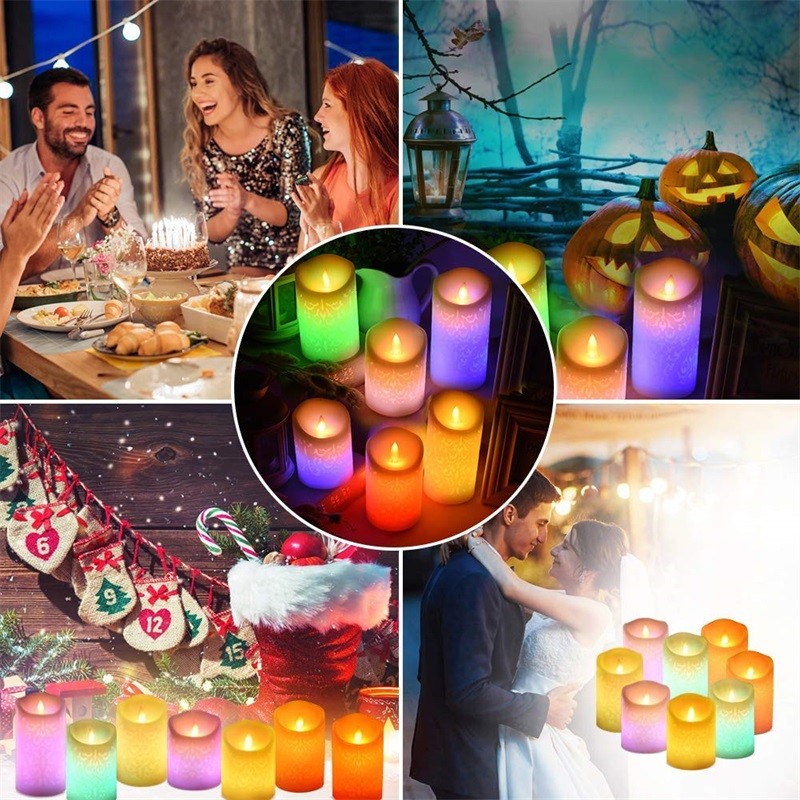 1PC LED Flameless Candles Flickering Candles with Remote Timers Christmas Decor