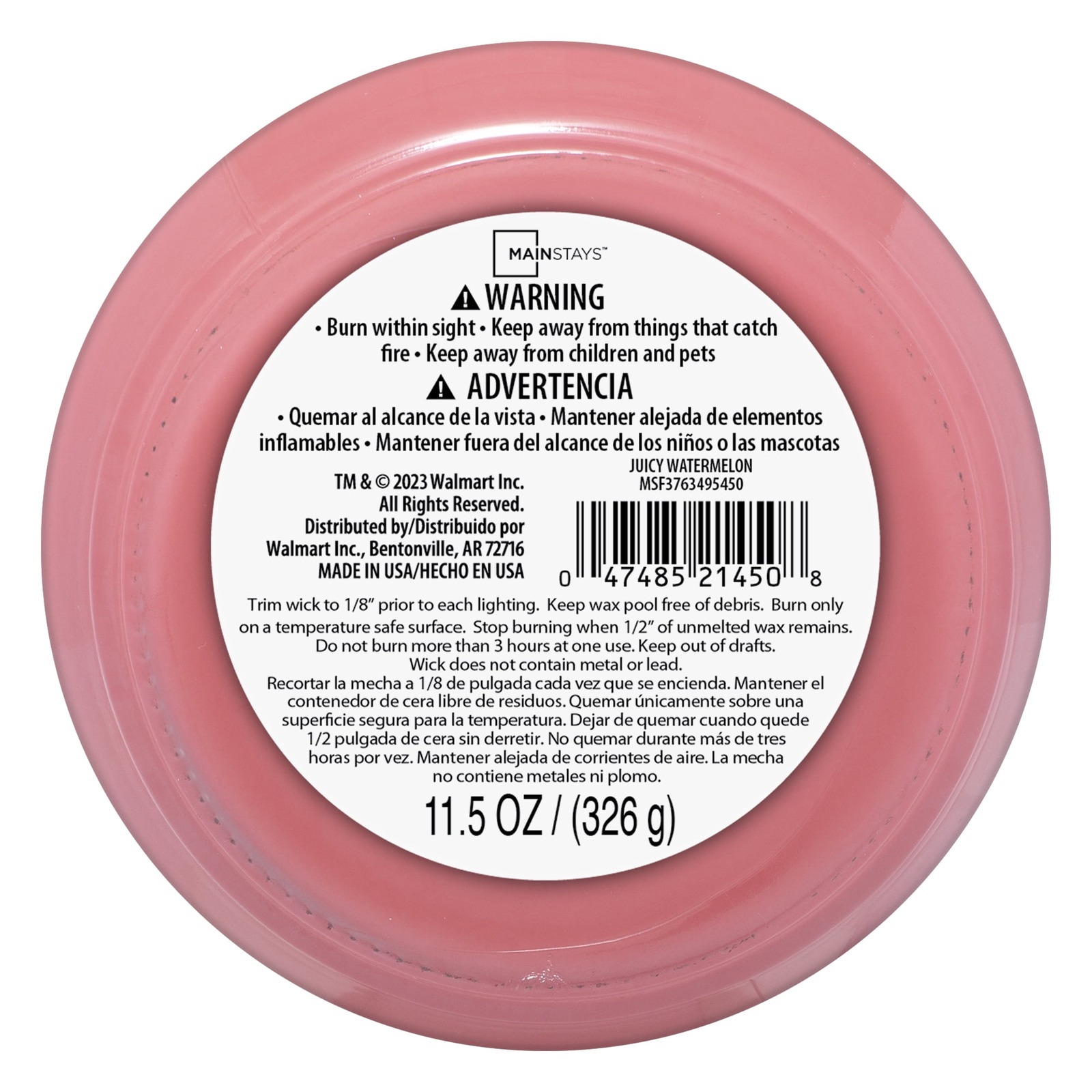 (3 pack) Juicy Watermelon Scented 3-Wick Glass Jar Candle, 11.5 oz