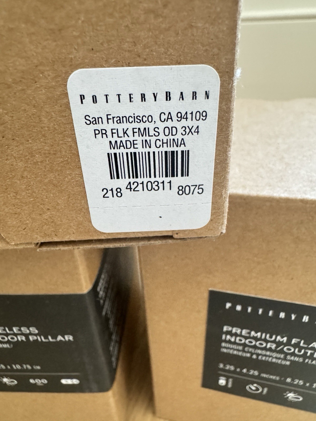 3 NEW Pottery Barn Premium Flameless Indoor/Outdoor Pillar Candle 3.25”x4.25”