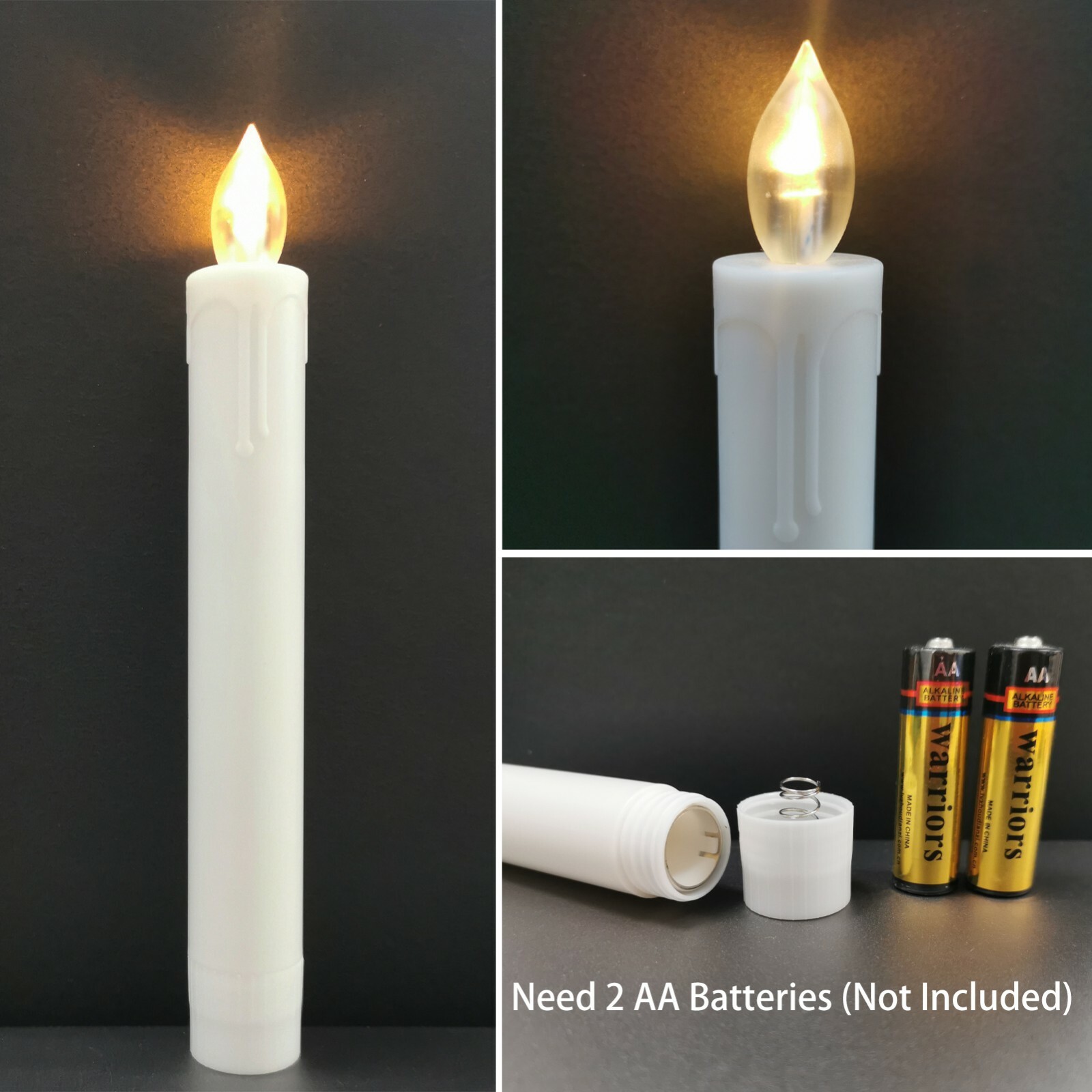 2 Pack Flameless LED Taper Candles with Remote/Timer LED Battery Operated Candle