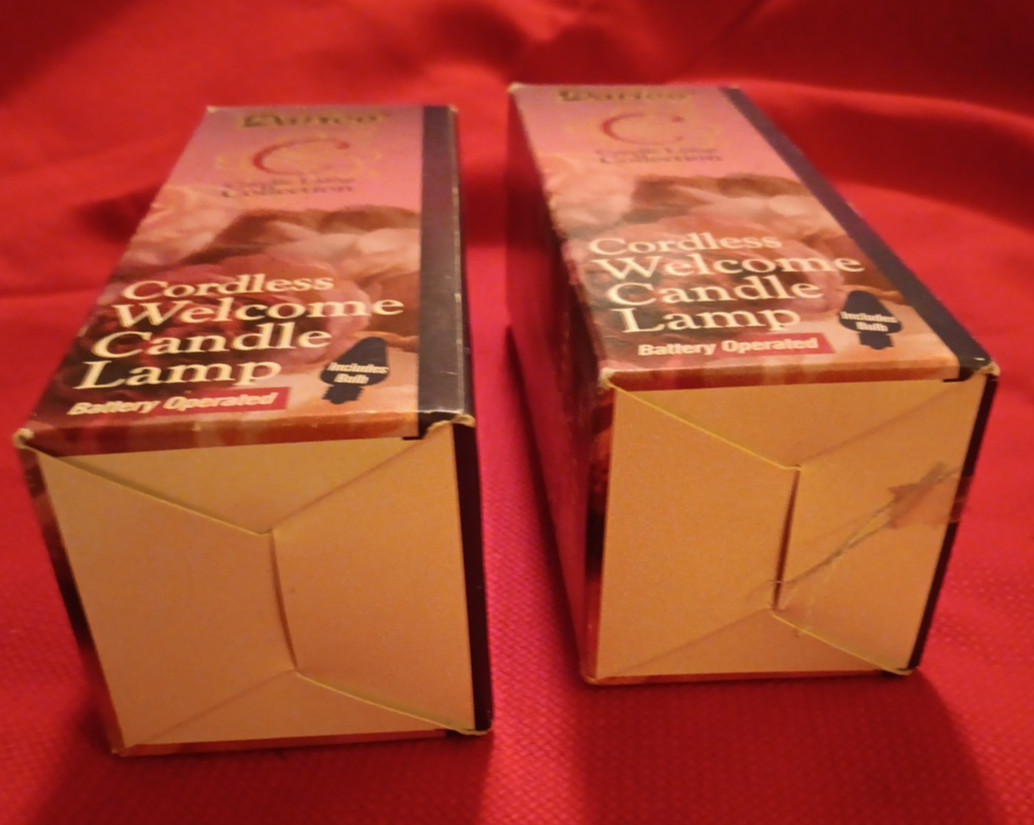 Vintage 2 Darice Cordless Welcome Candles Lamps Batteries Not Included