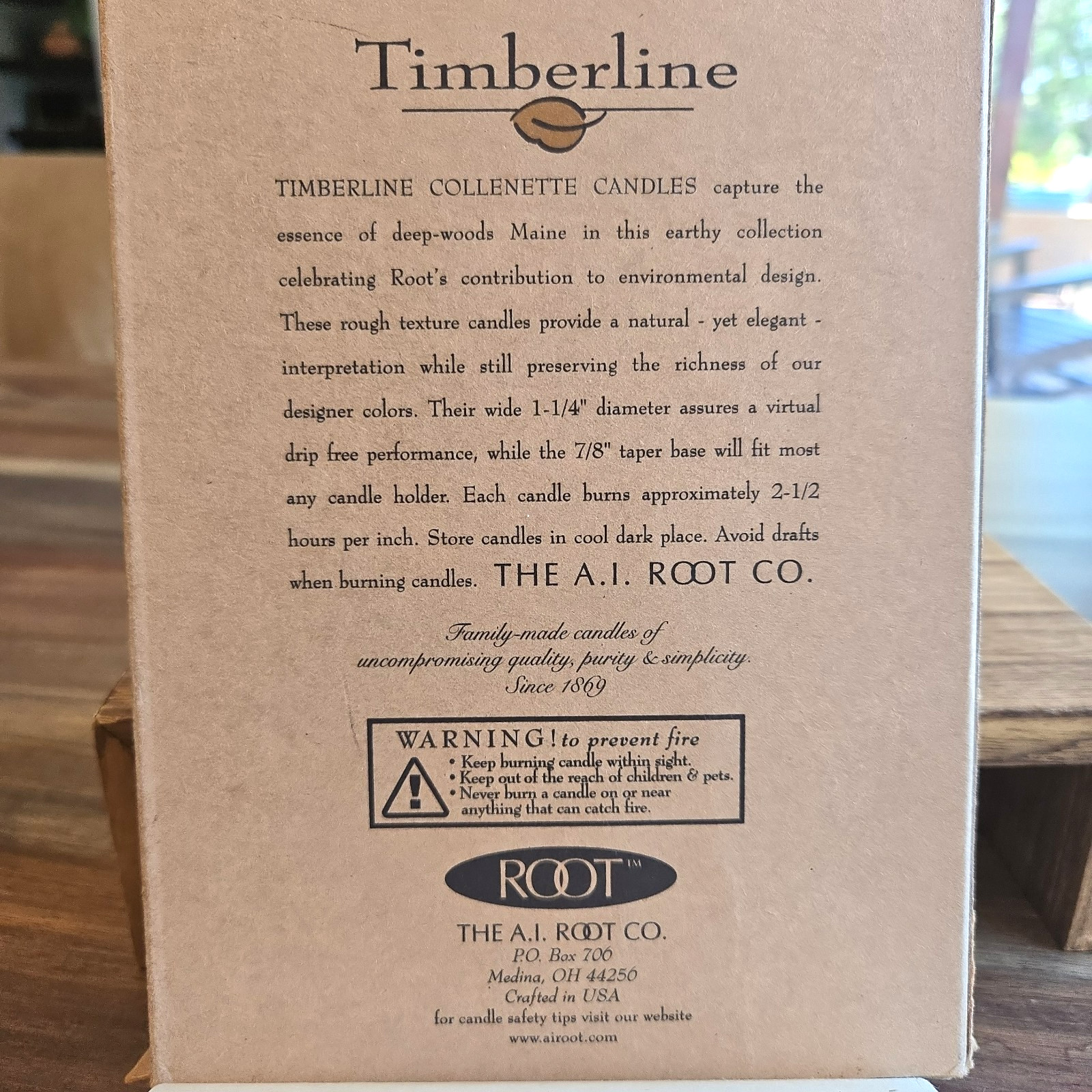 Root Timberline Collenette Candles 7″ Ivory Set of 4 New In Box