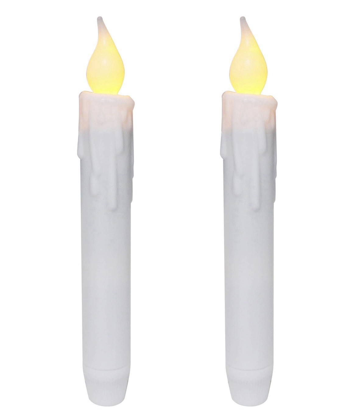 6 PCS Flickering Taper Candles LED Drip Flameless Candles, Battery Oper