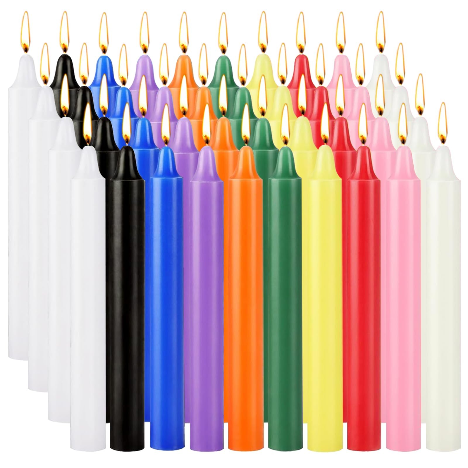 Bulk 40 Pack 4-Inch Colored Mini Taper Candles for Rituals and Spells