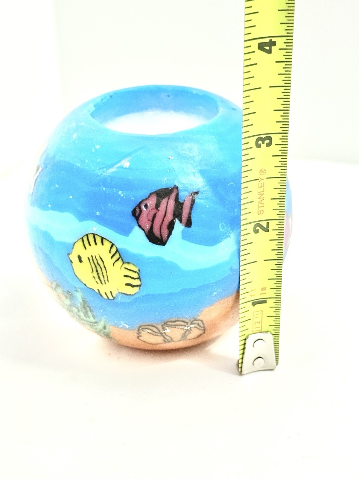 Hand Painted Aquatic Wax Ocean Life Beach Themed FISH AQUARIUM Wax Candle