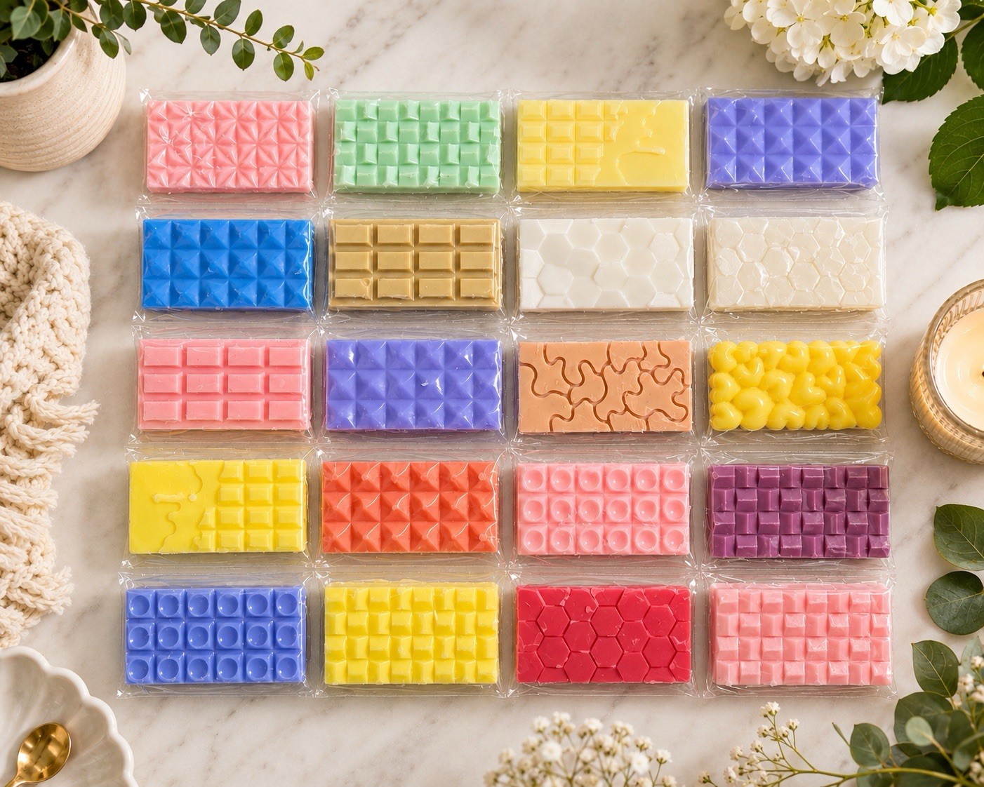 Wax Melt Samples-20 Scents-Wax Melt Mini Snap Bars-Candles-tarts Set B