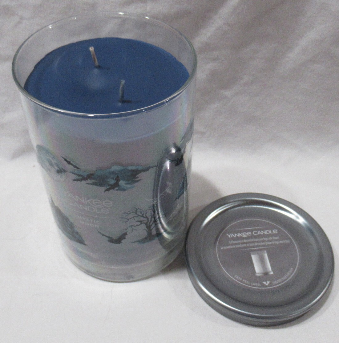 Yankee Candle Large Jar Pillar Candle 2-wick 20 oz MYSTIC MOON dark navy blue