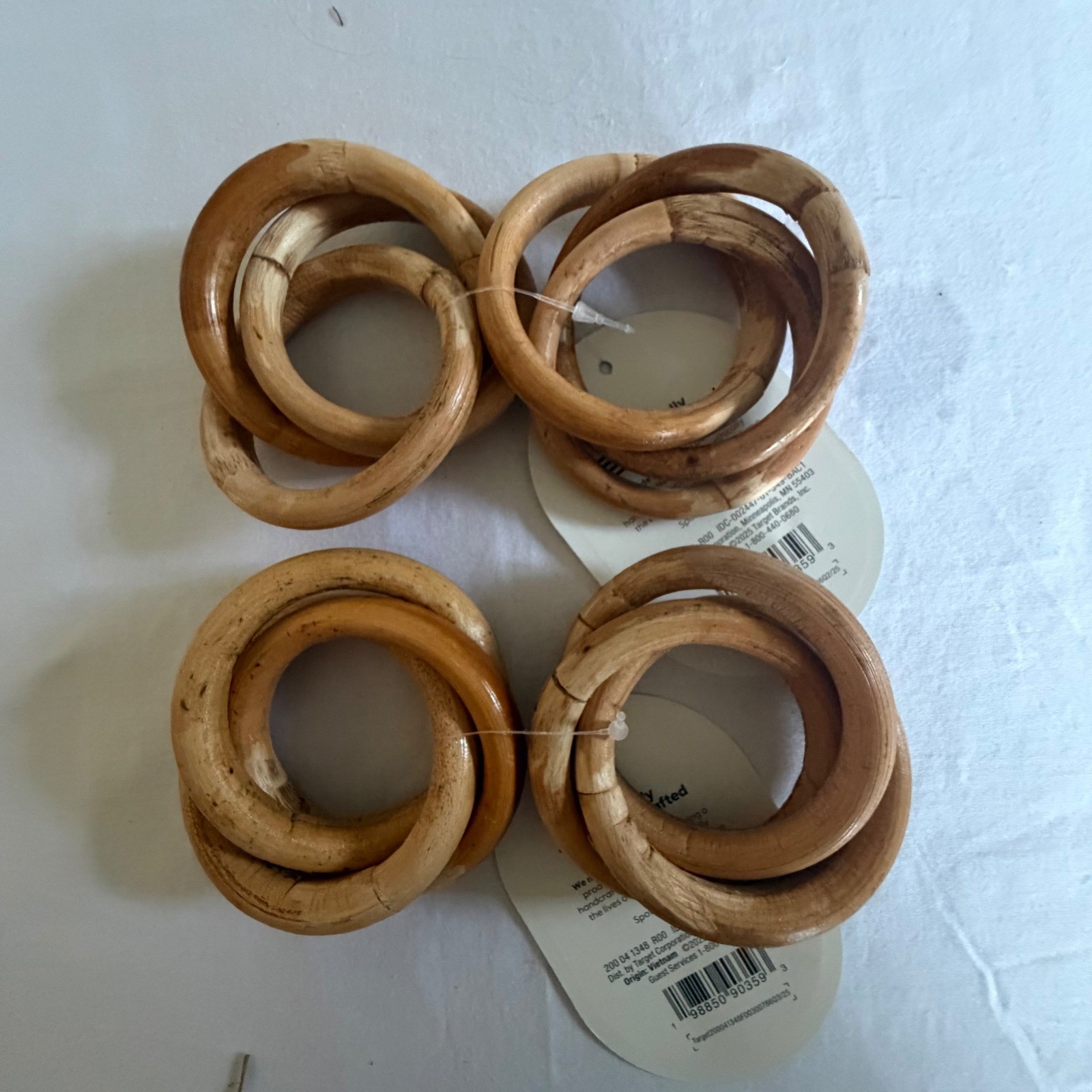 Threshold Lot Arch Pillar Candle Set of 2 and Set of 4 Napkin Rings Modern Decor