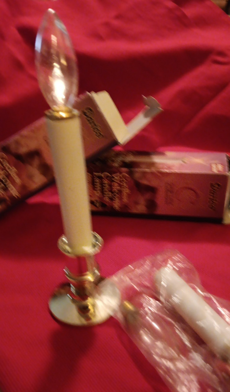 Vintage 2 Darice Cordless Welcome Candles Lamps Batteries Not Included