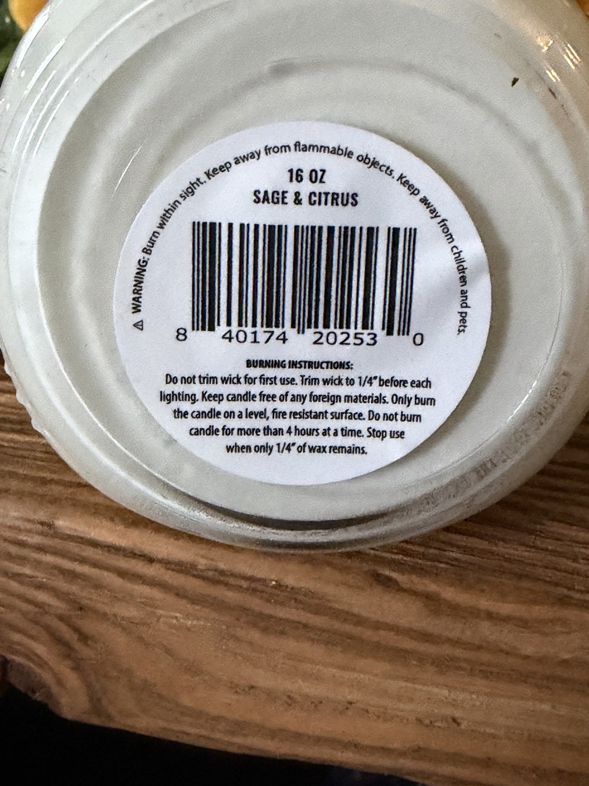 Antique Candle Co. Sage & Citrus Limited Ed Farmhouse Soy Candle 16 oz Mason Jar