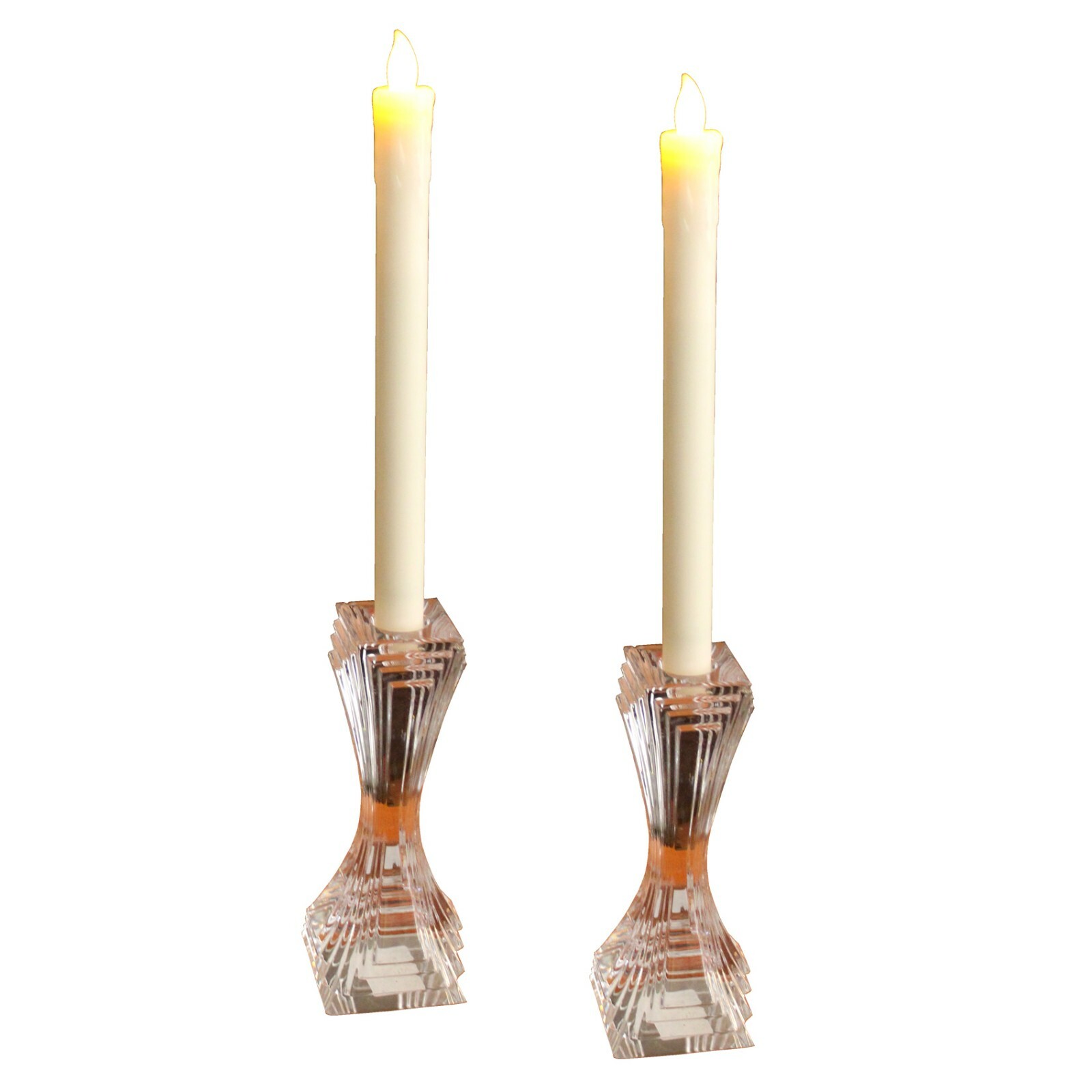 2 BATTERY OPERATED LED TAPERED CANDLES w/ FLICKERING LIGHT BULBS! BRAND NEW!