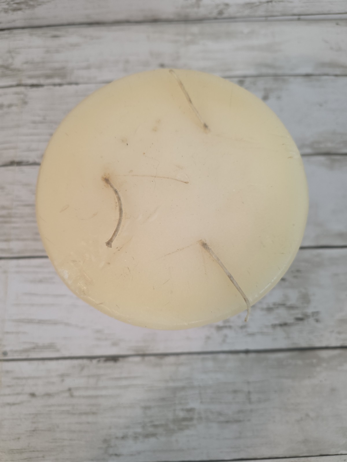 Vintage Large, Heavy 3 Wick Unscented Candle Good Condition 4.9 LBS