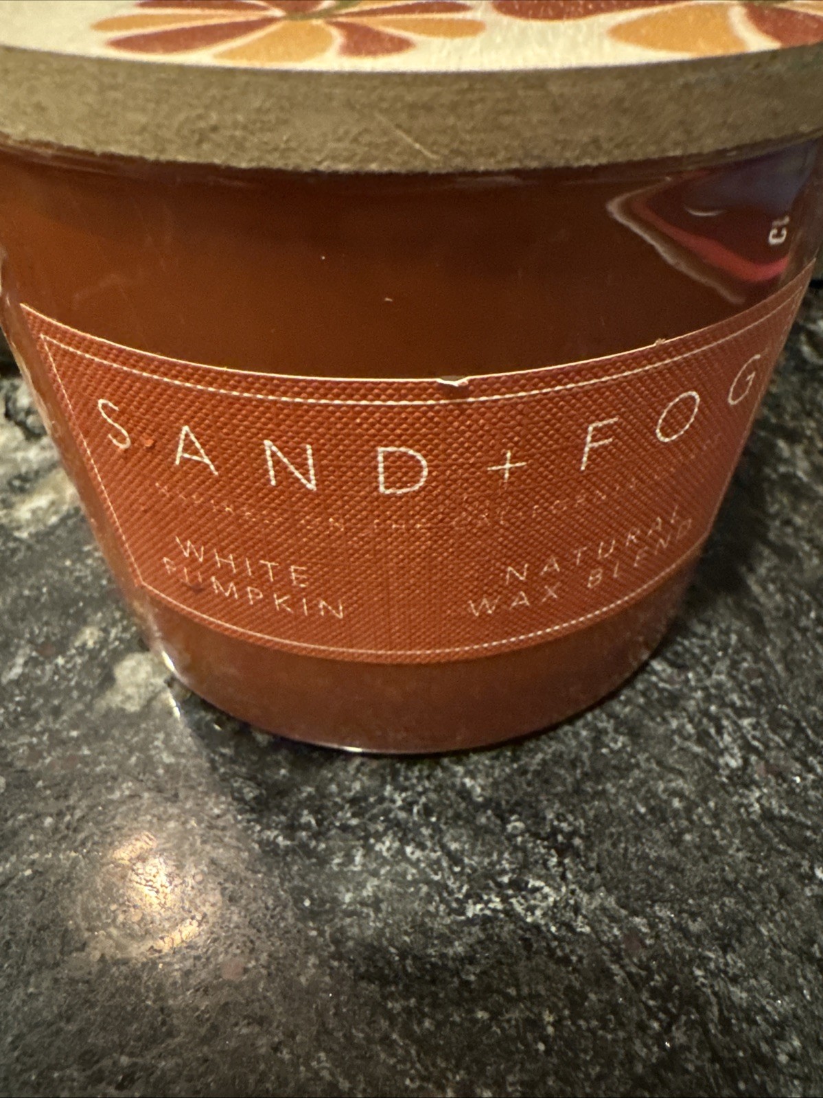 Sand + Fog 57 oz Soy Wax Blend Candle White Pumpkin With FriendsGiving Top New