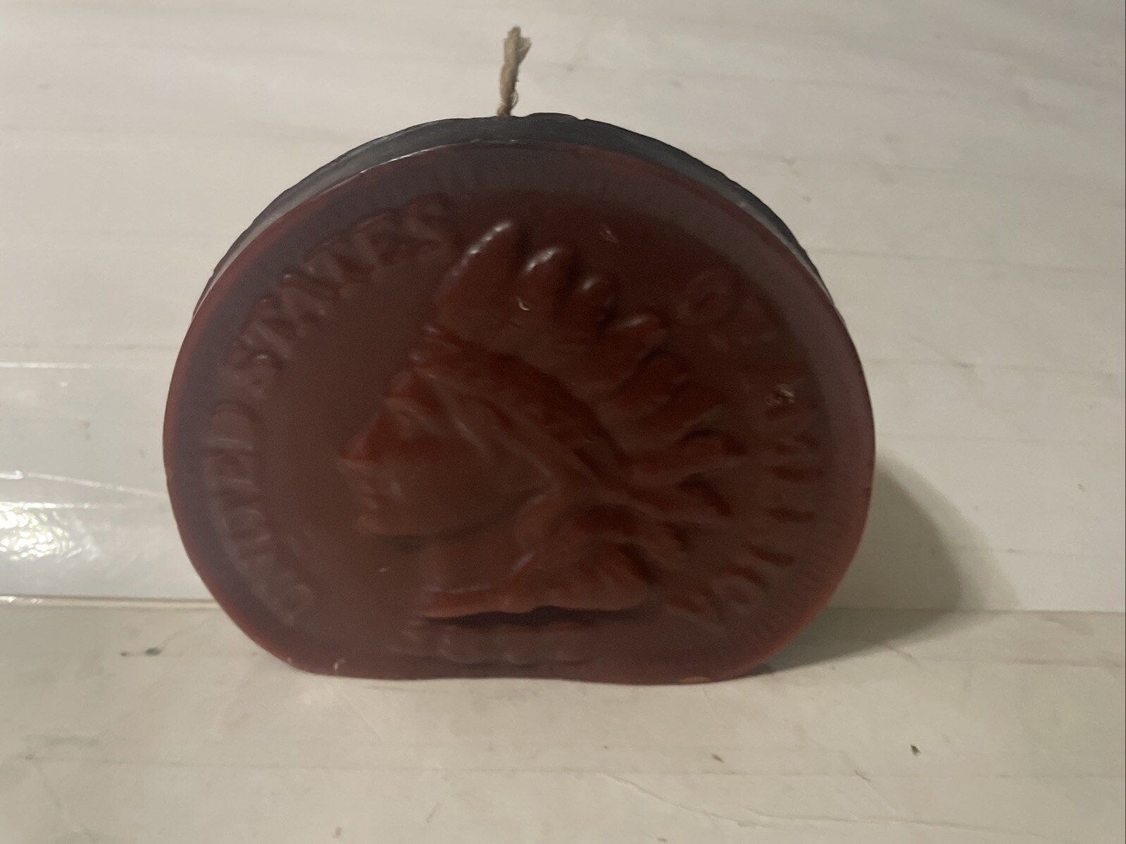 Vtg Indian Head Penny Cent Unused Wax Candle Rare