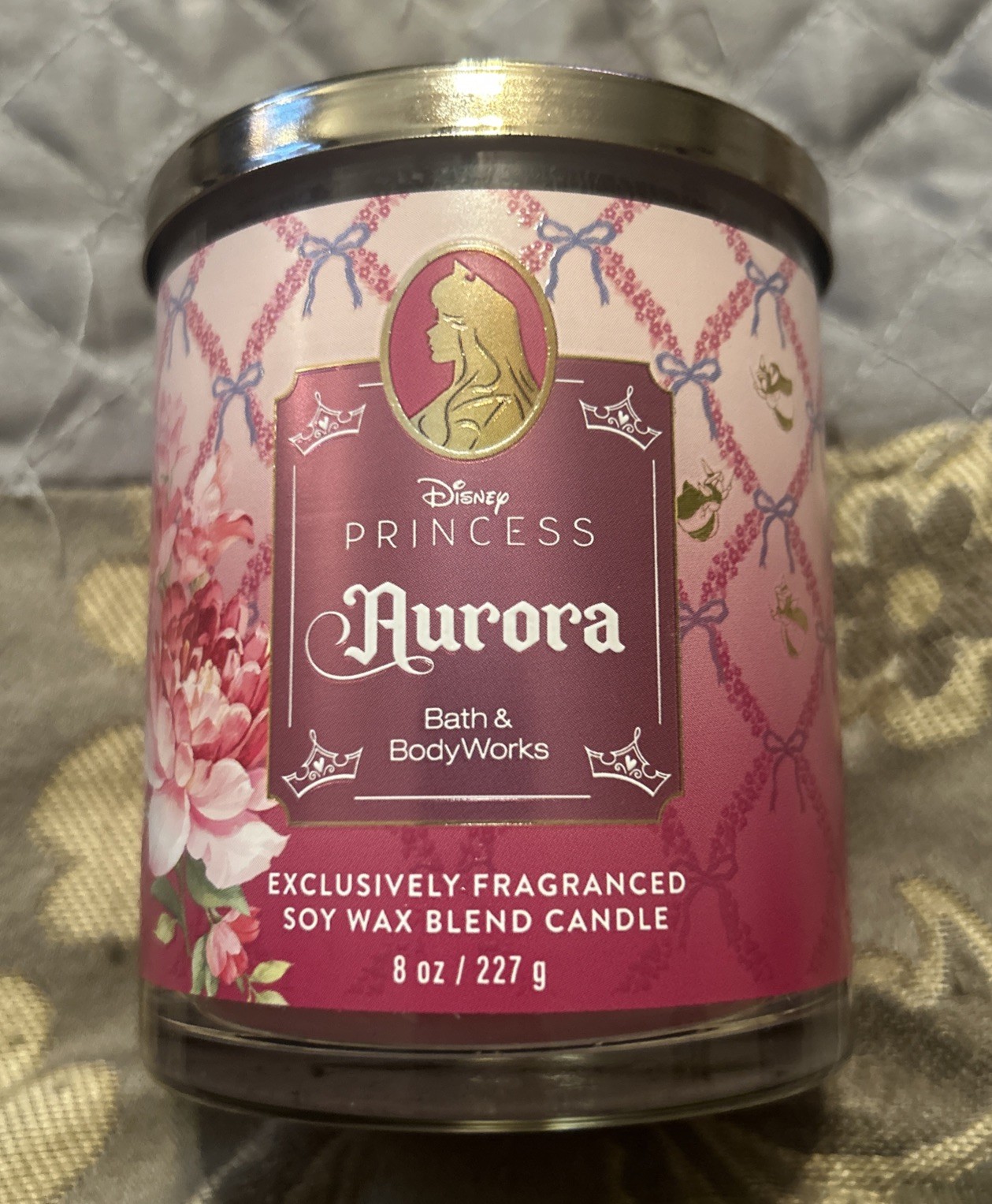 Bath & Body Works DISNEY PRINCESS AURORA Single Wick Candle 8 oz NEW