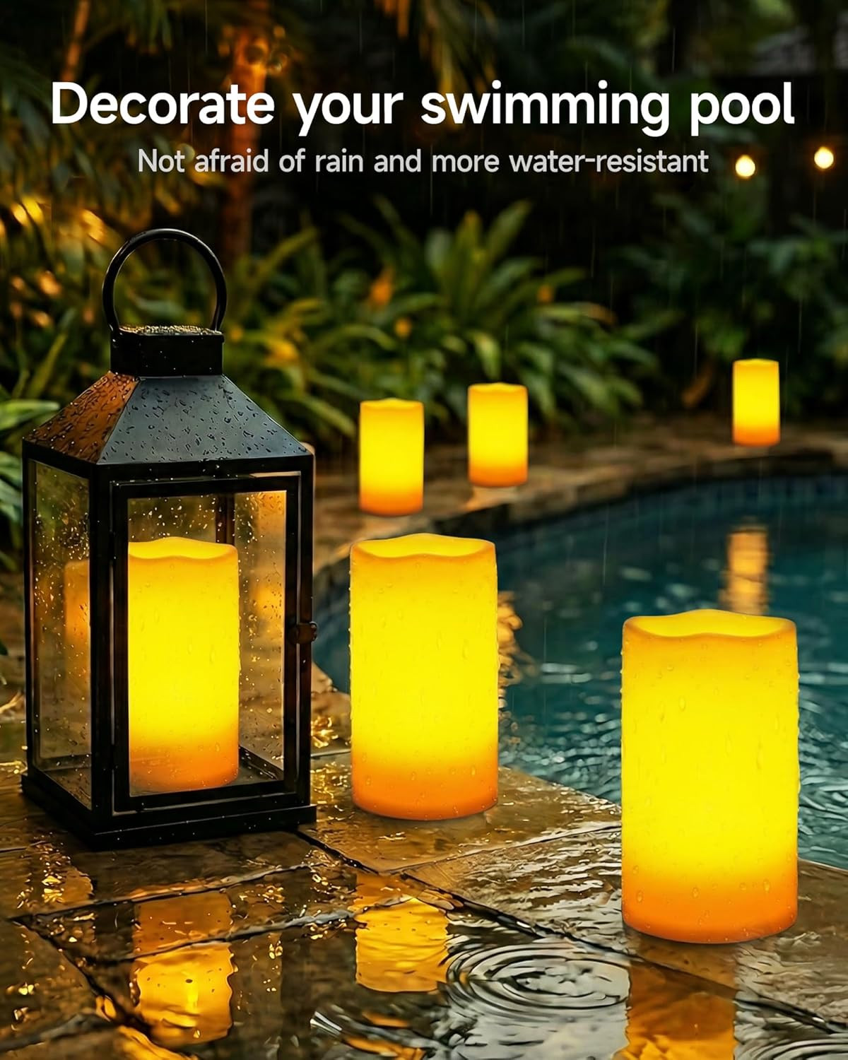 Homemory 6 x 12 Extra Large Outdoor Waterproof Candle with Auto 6-Hour Timer,…