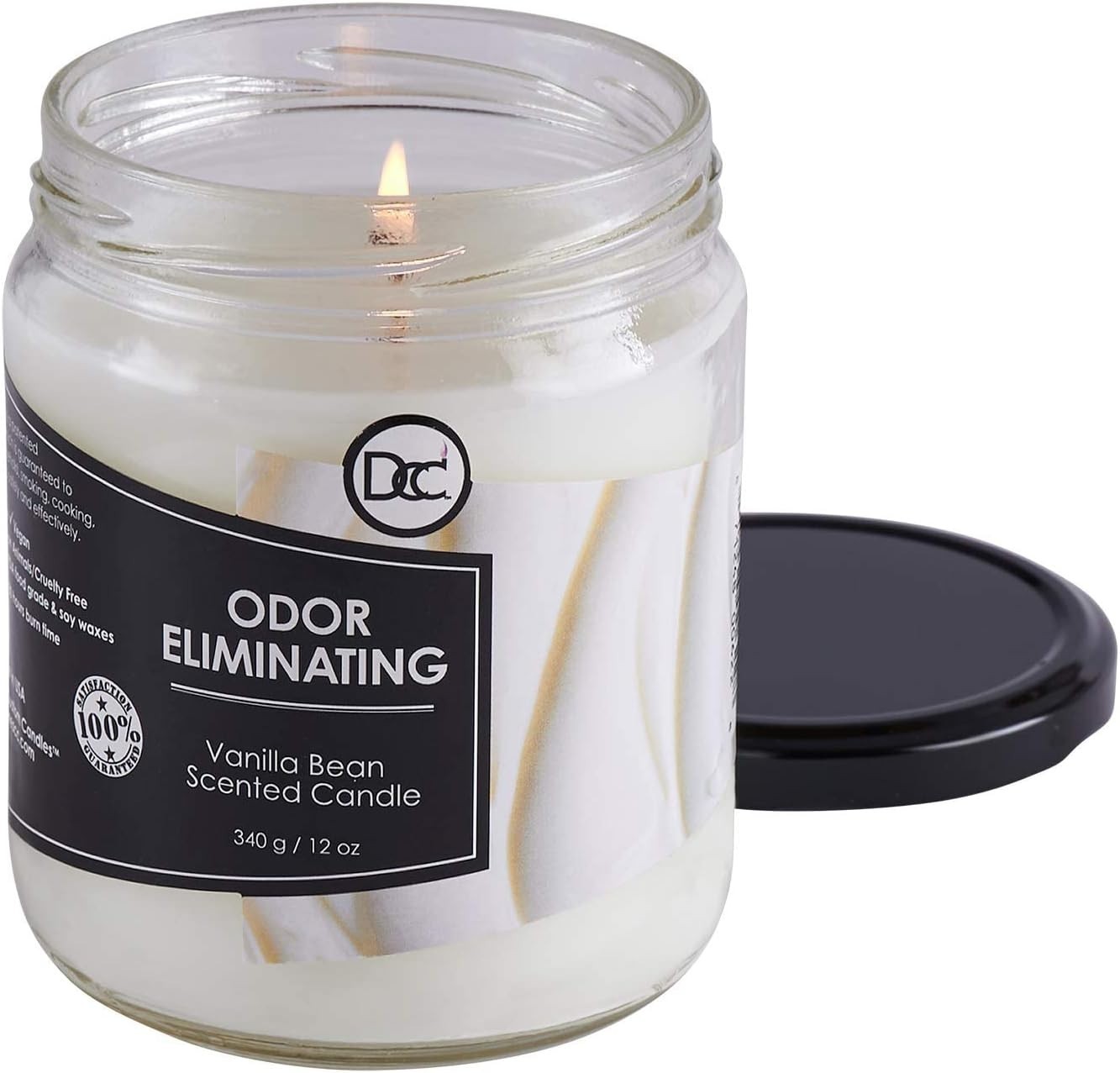 12oz Vanilla Bean Candle – 80-Hour Fragrance for Pet and Smoke Odor Elimination