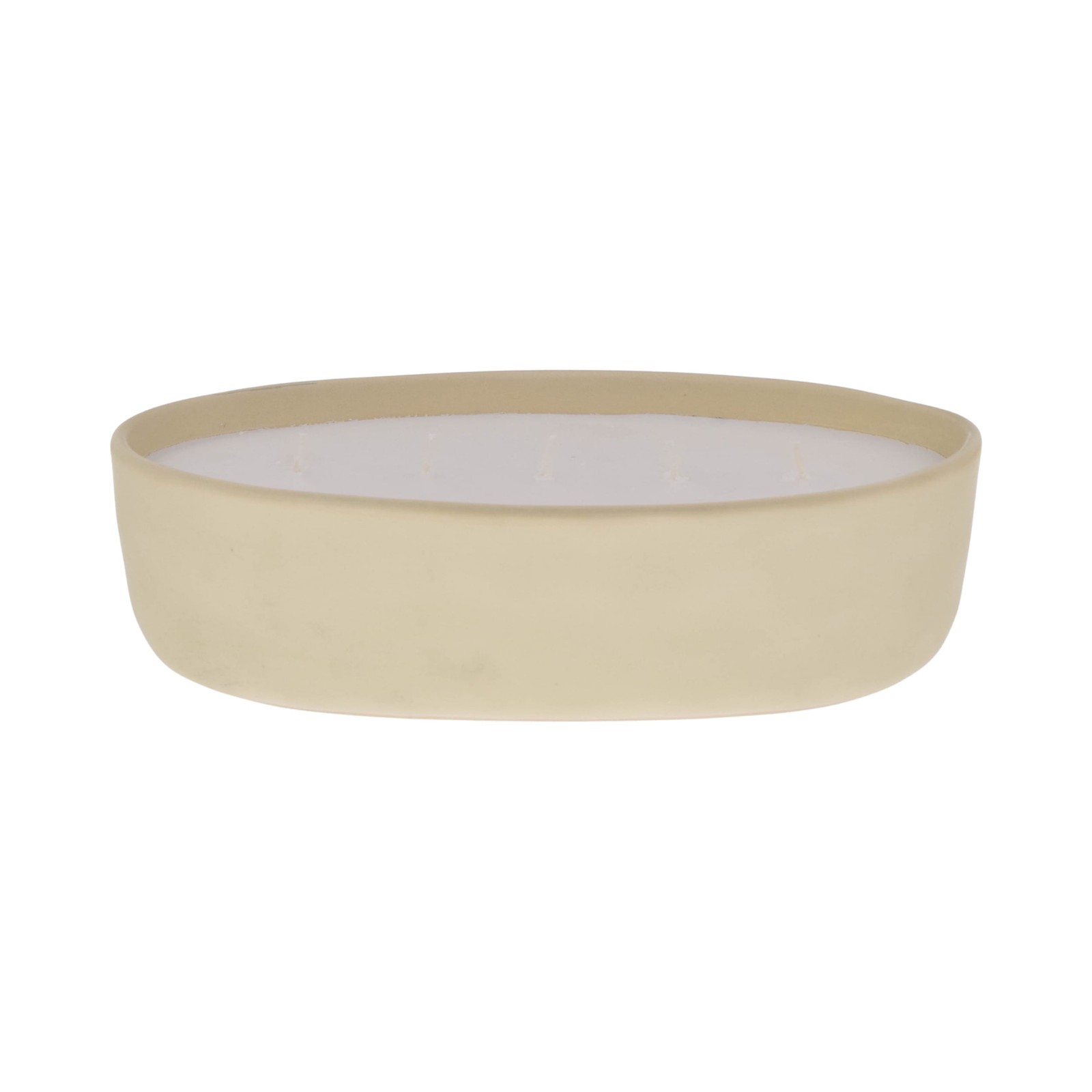 5-Wick 40.5 oz Ceramic Candle, Red Lava & Citrus, Beige
