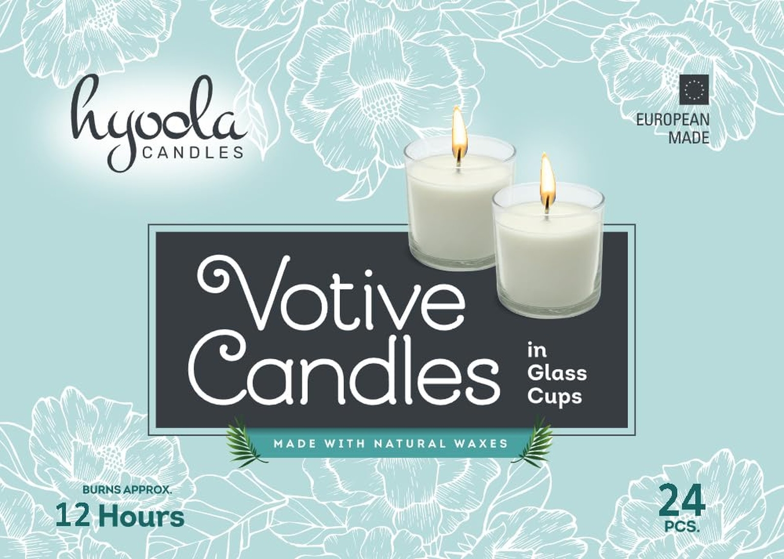 Hyoola White Votive Candles in Glass – Pack of 24 – 12 Hour Burn Time – Unsce…