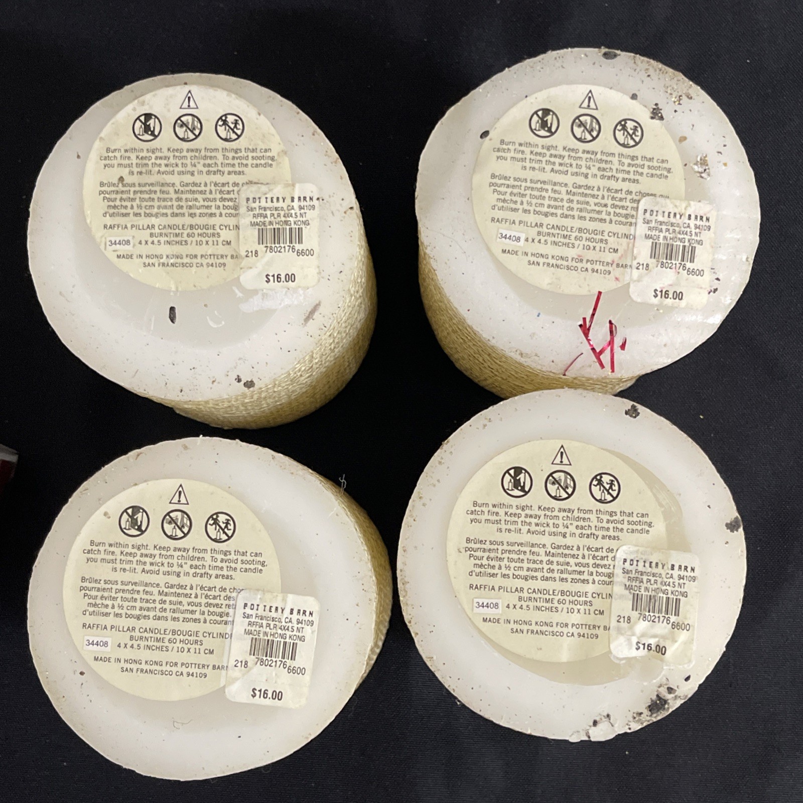 4 Vintage Pier 1 Ivory Beaded Pillar Candles 4×4 + 2 Votives Home Decor