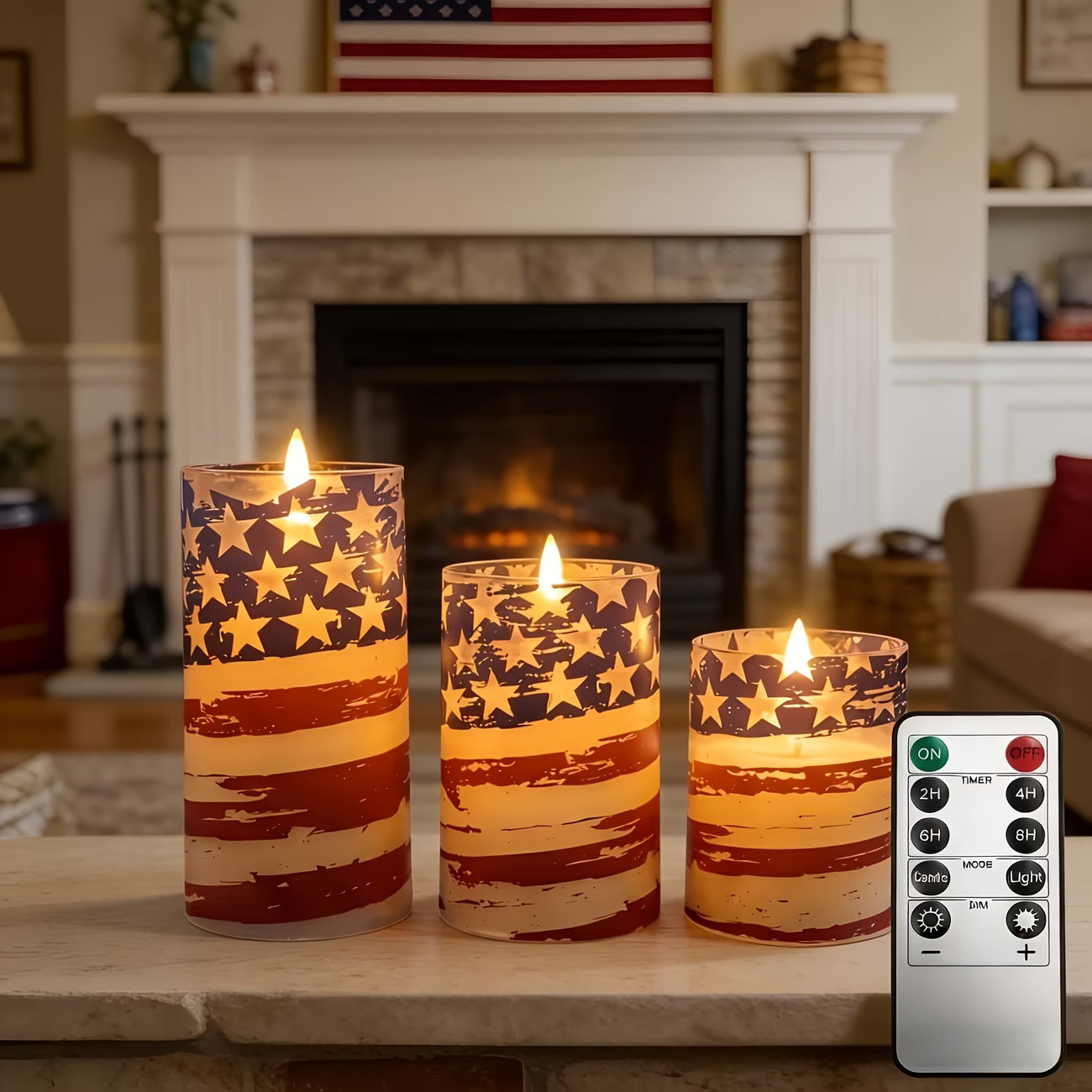 LED Flameless Candles Wax Pillar Battery Operated Candle Remote Control Timer