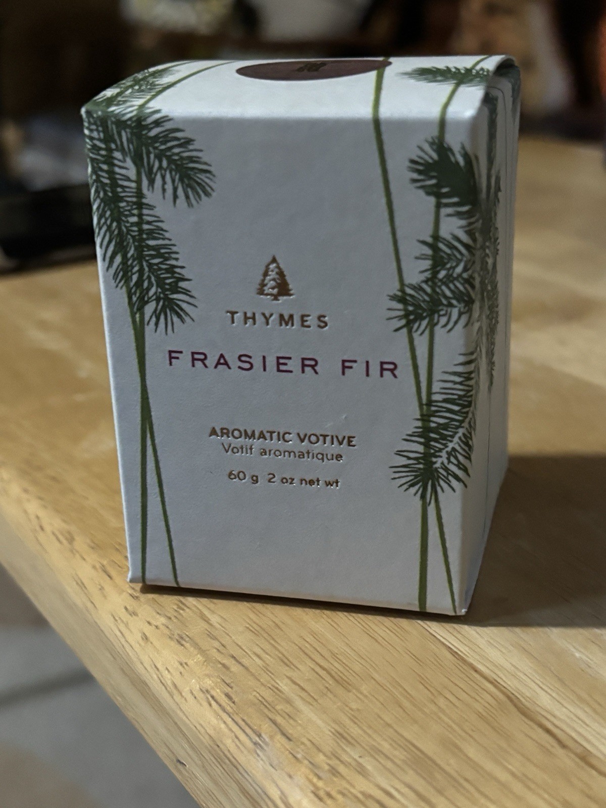 Thymes FRASIER FIR Aromatic Votive Candle Scented 2 oz Unused In Box