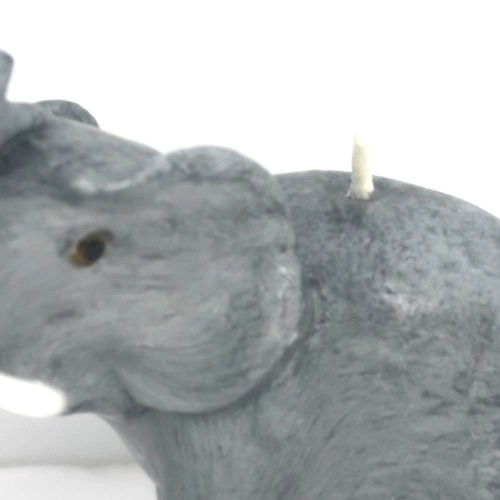 Gray Elephant Candle San Francisco Candle Co. 4 Inches Trunk Up Sm Imperfection