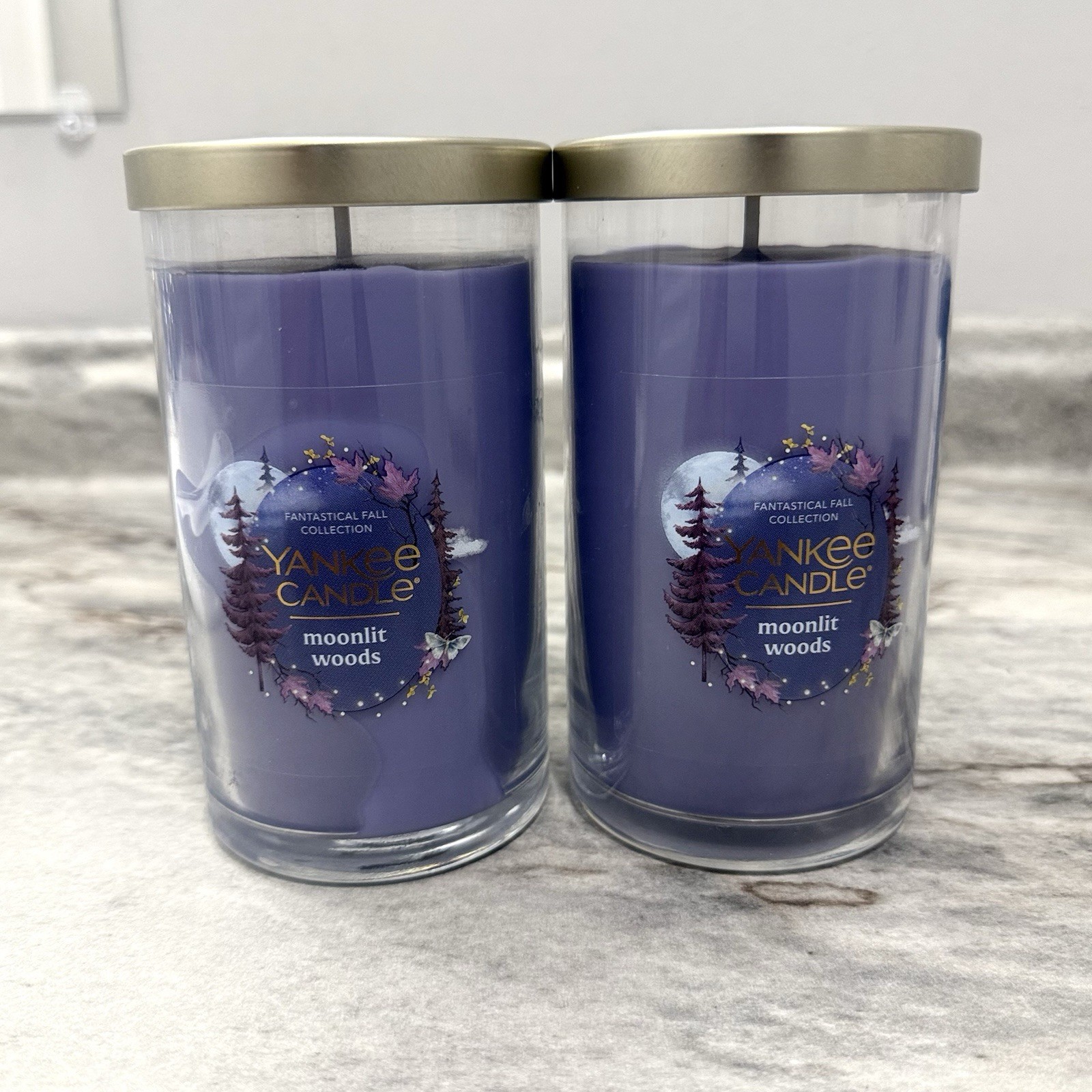 LOT OF 2-NEW-Yankee Candle MOONLIT WOODS 14.25oz. Fall scents Fast Shipping!
