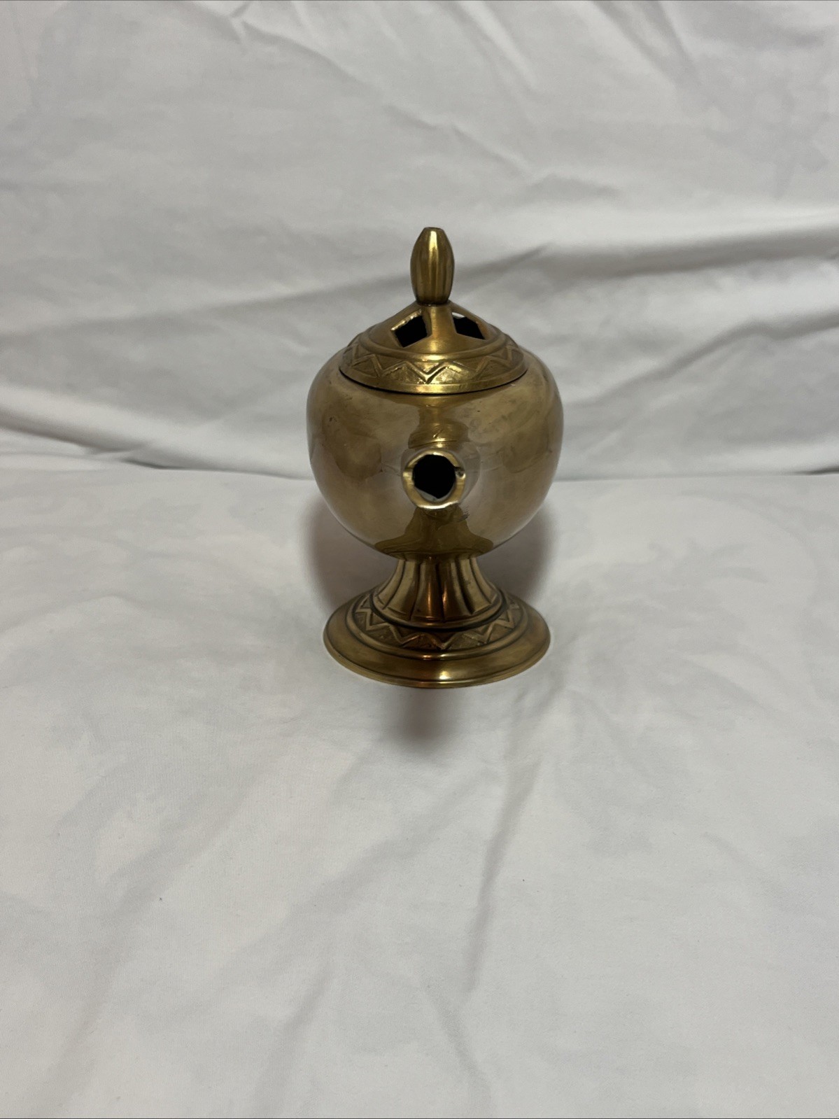 Genie Lamp Candle Never Lit Brass Plated Aladdin Style Heavy Made In India