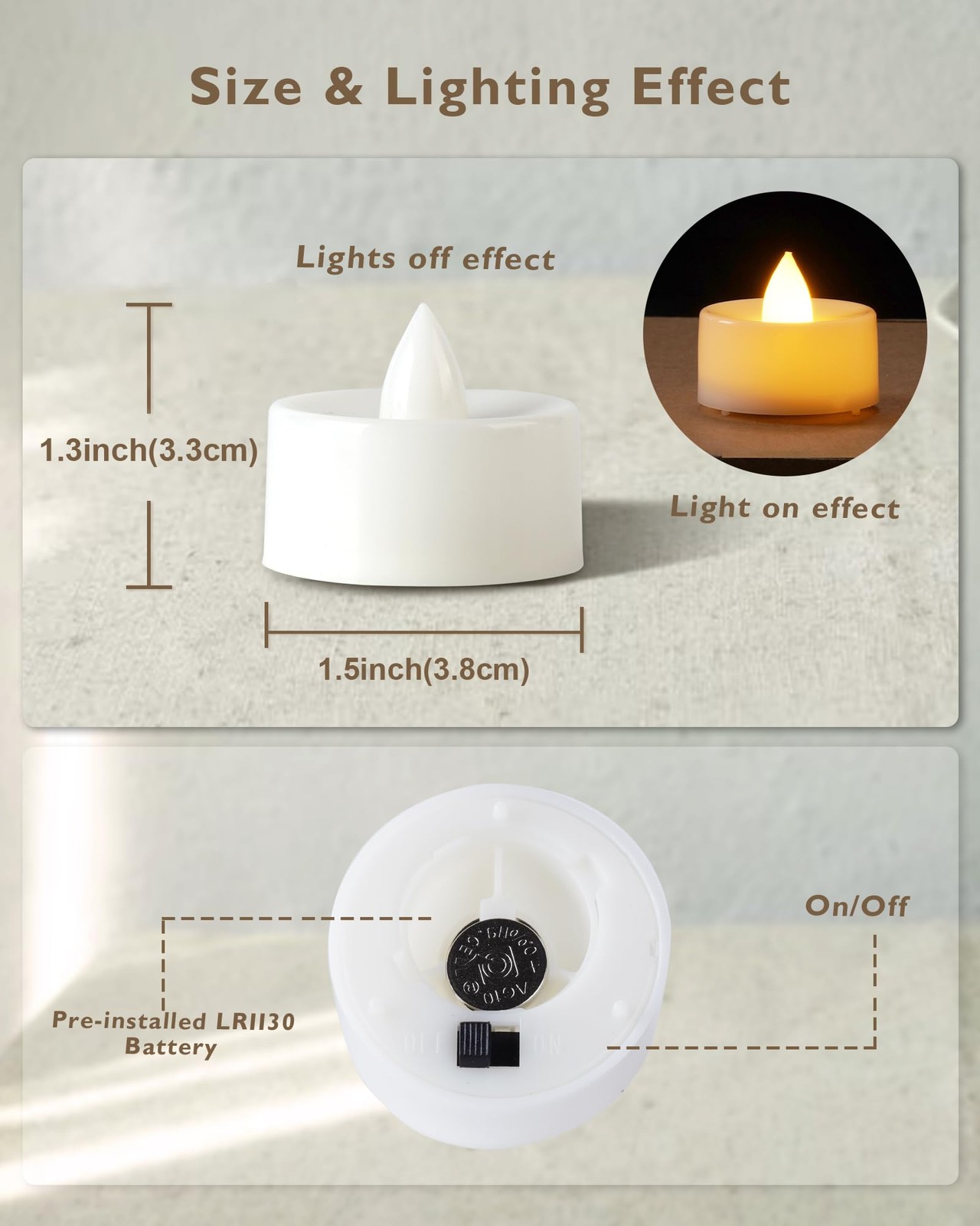 Amagic 12/24/50/100/150 Pack Battery Operated Tea Lights 12 Pcs, White