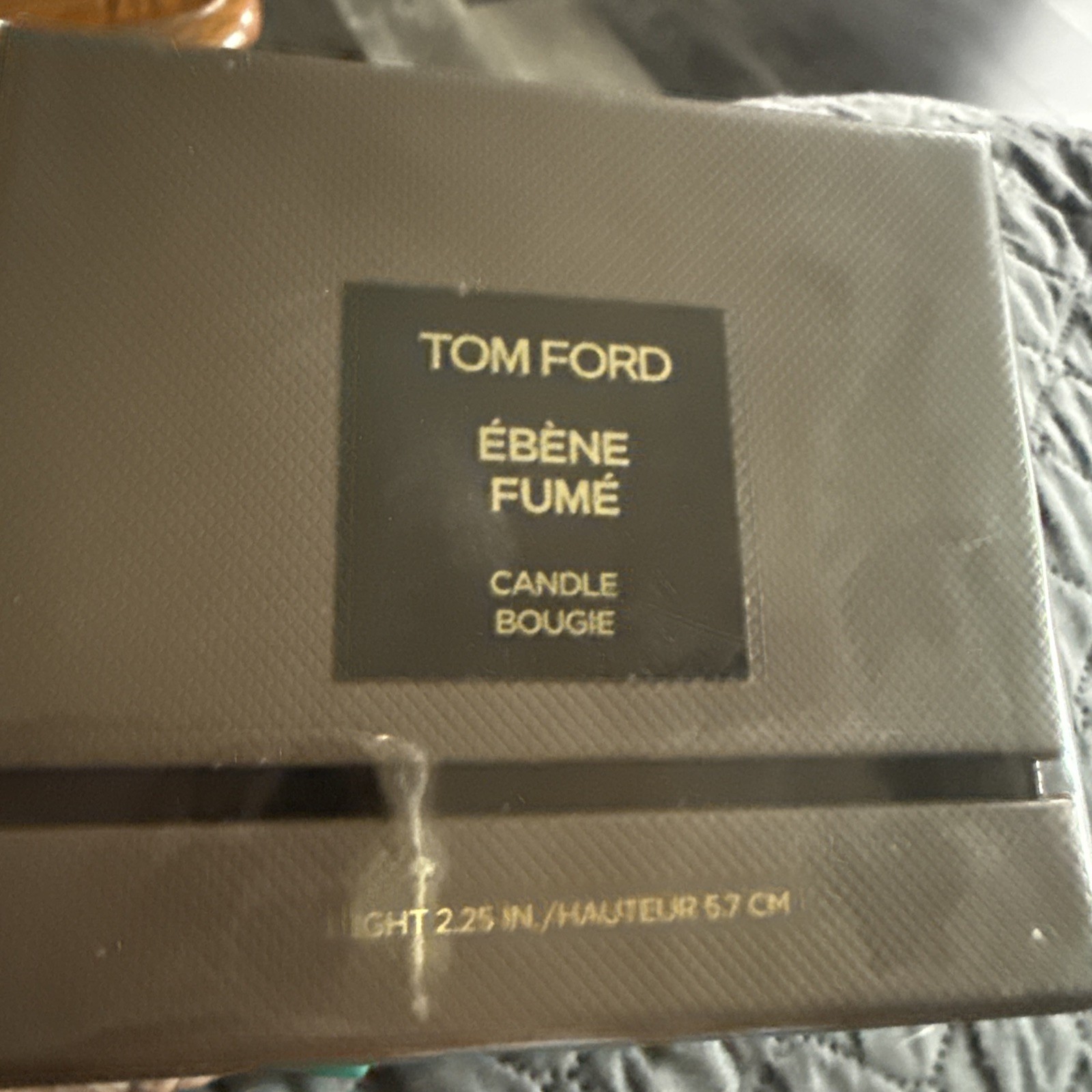 Tom Ford Ebene Fume Perfume Candle Bougie, Height 2.25 In. , New Open Box