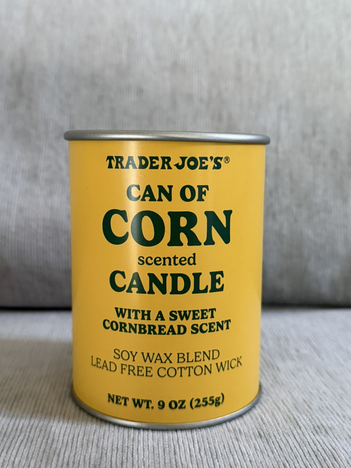 Trader Joe’s – Can of Corn Scented Candle – Soy Wax Blend – 40 Hours Burn