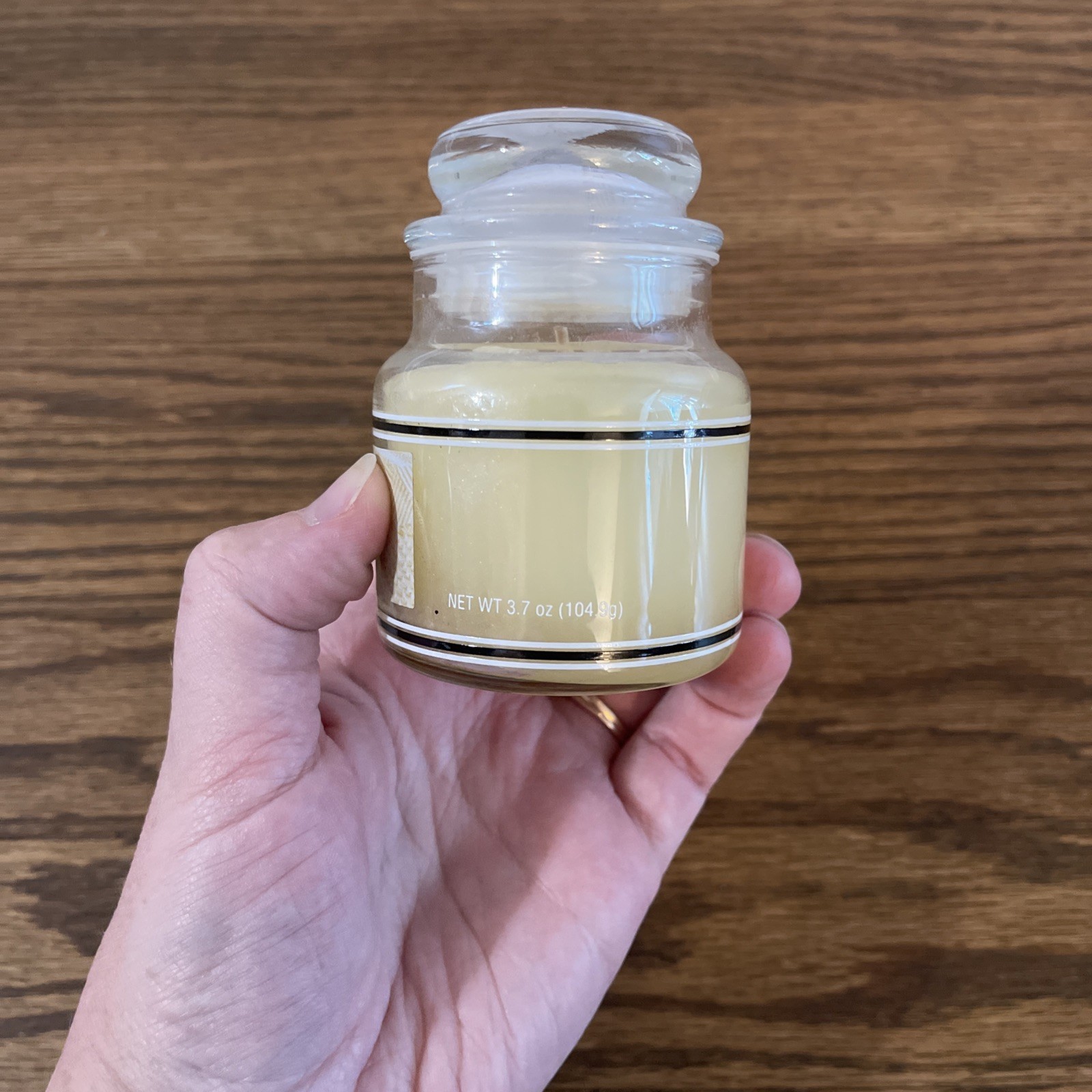 Vintage Yankee Candle BUTTERCREAM Black Band Small Jar Housewarmer, 3.7oz