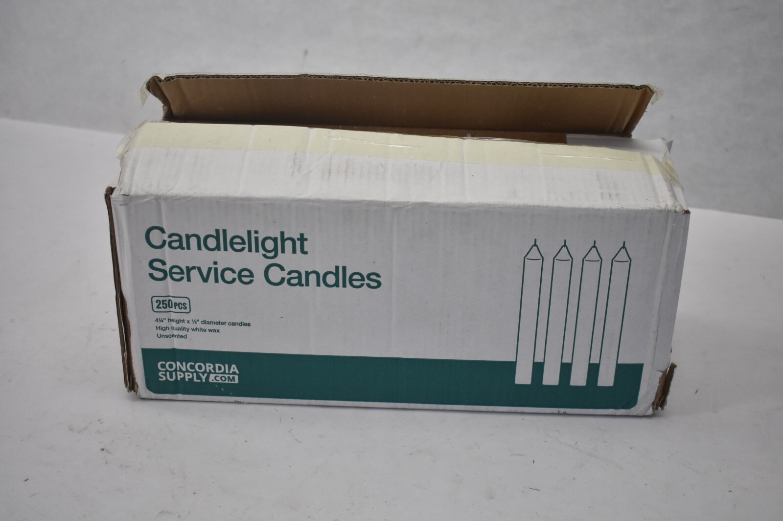Candlelight Service Candles 250 Pack 4.25″ x 1/2″ White Church Vigil 232155