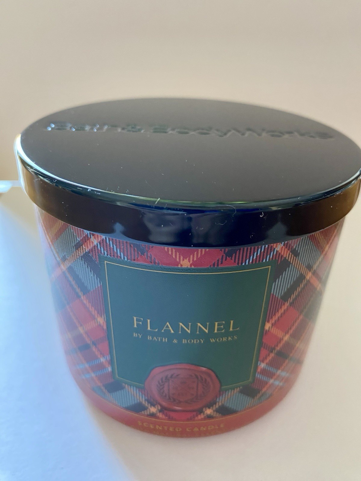 Flannel Scented Candle Bath & Body Works Tartan Glass 3-Wicks-Canada -14.5oz NEW