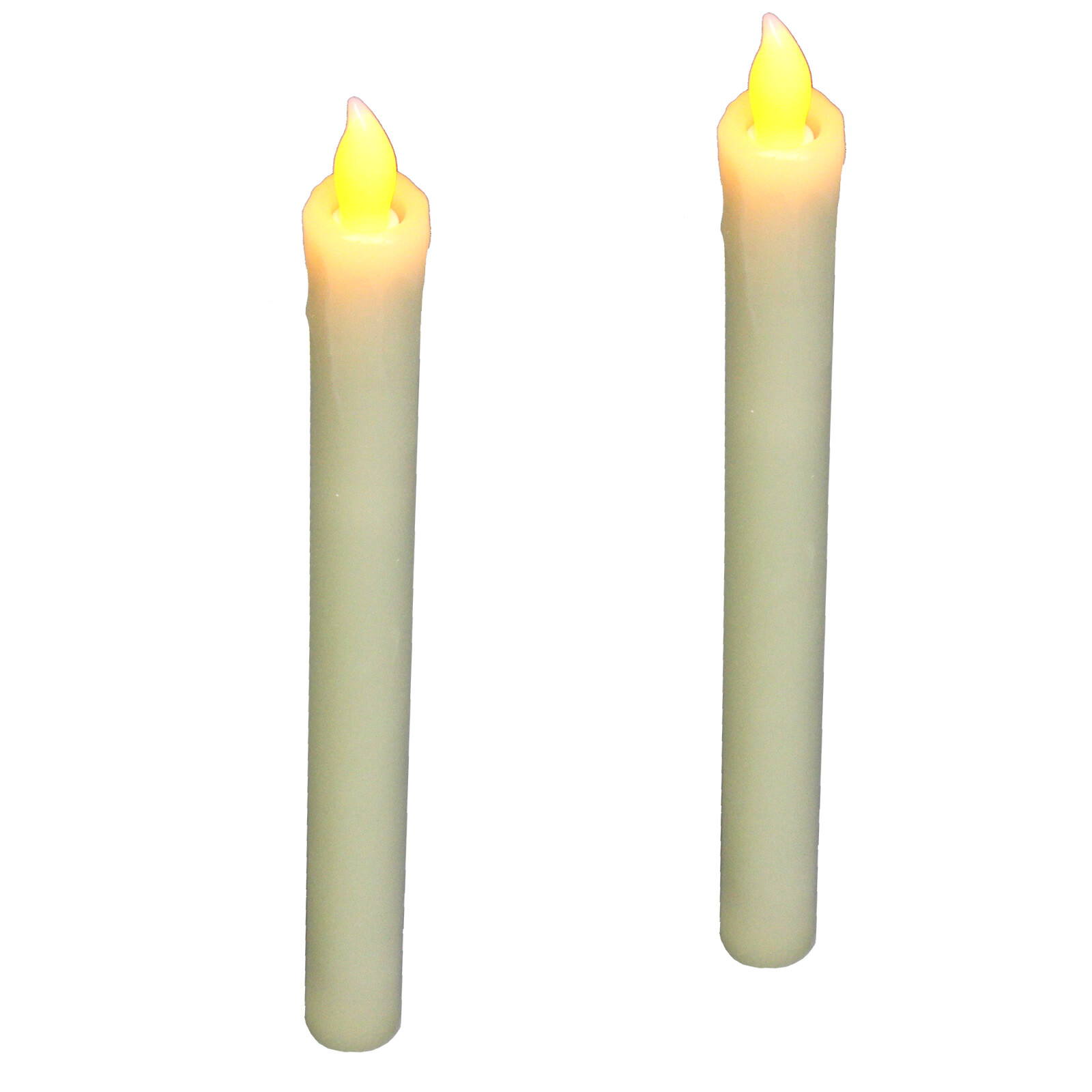 2 BATTERY OPERATED LED TAPERED CANDLES w/ FLICKERING LIGHT BULBS! BRAND NEW!