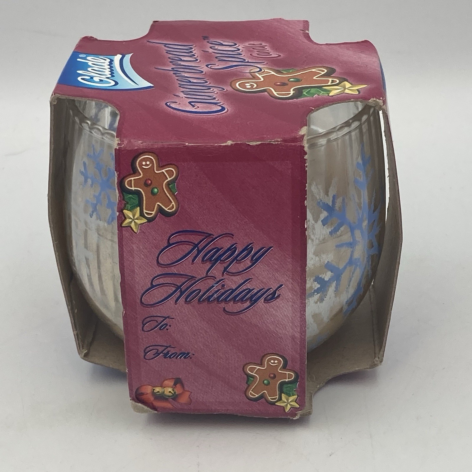 Glade Candle Christmas 2003 Gingerbread Spice Glistening Snow Apple Cinnamon