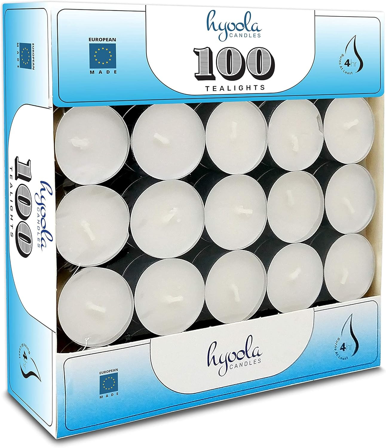 Tea Lights Candles – 100 Bulk Candles Pack – Natural Palm Oil Tea Light – Europe