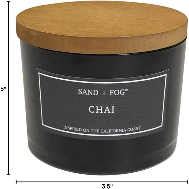 Sand + Fog Scented Candle – Chai – Additional Scents and Sizes – 100% Cotton Lea