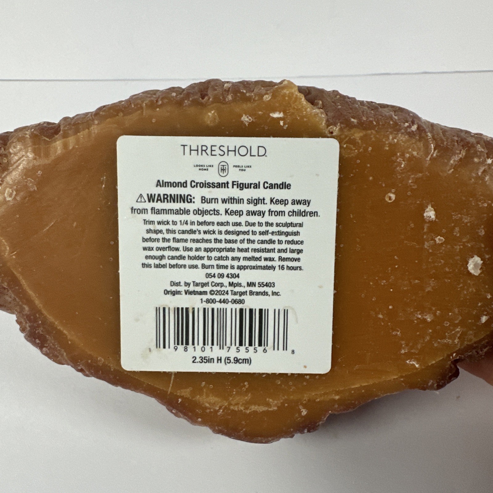 Almond Croissant Figural Candle By Threshold Brown Food Pastry