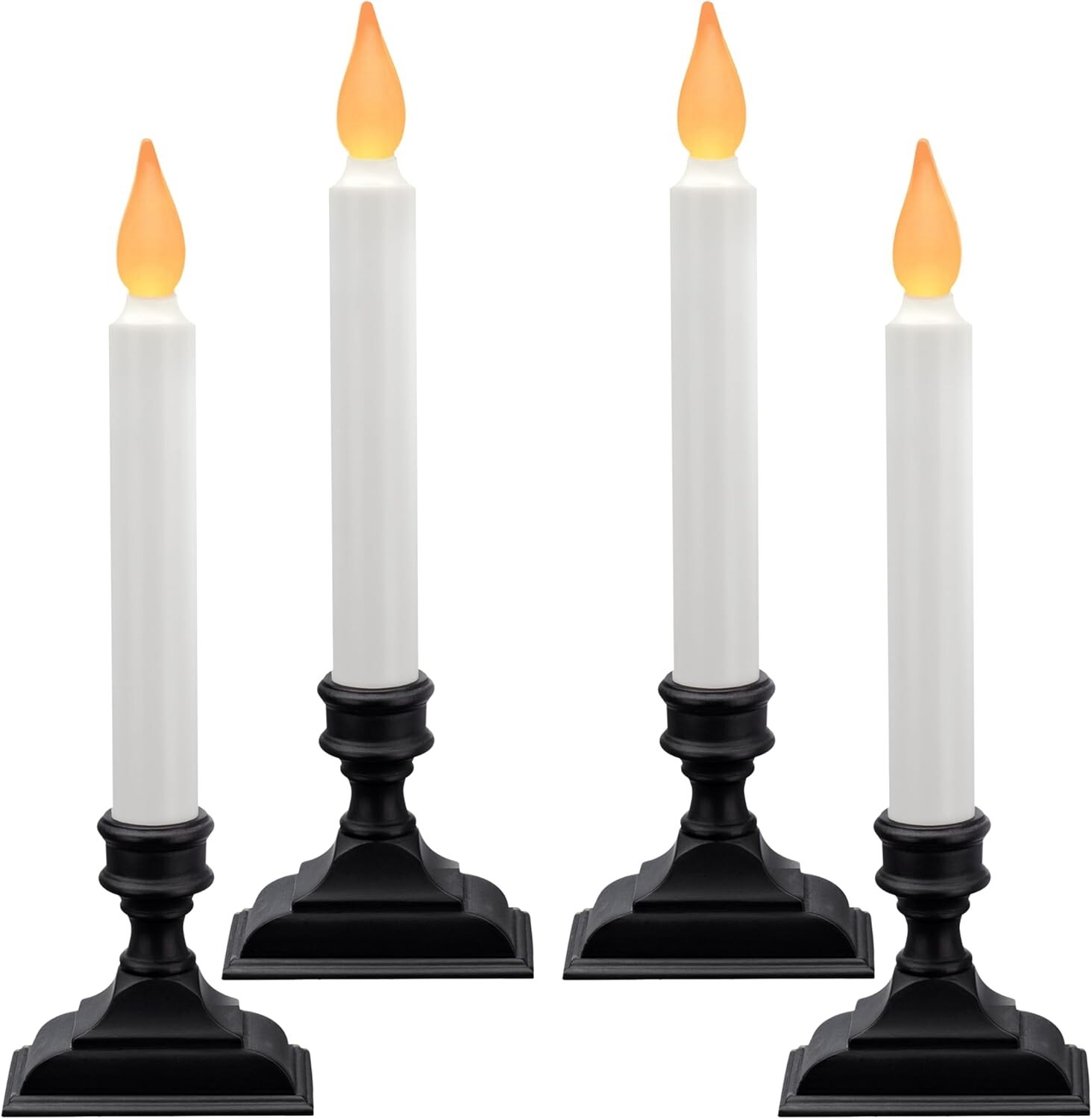 9.75 Inch Tall Flickering Window Candles, Cordless & Energy Efficient, Pack of 4